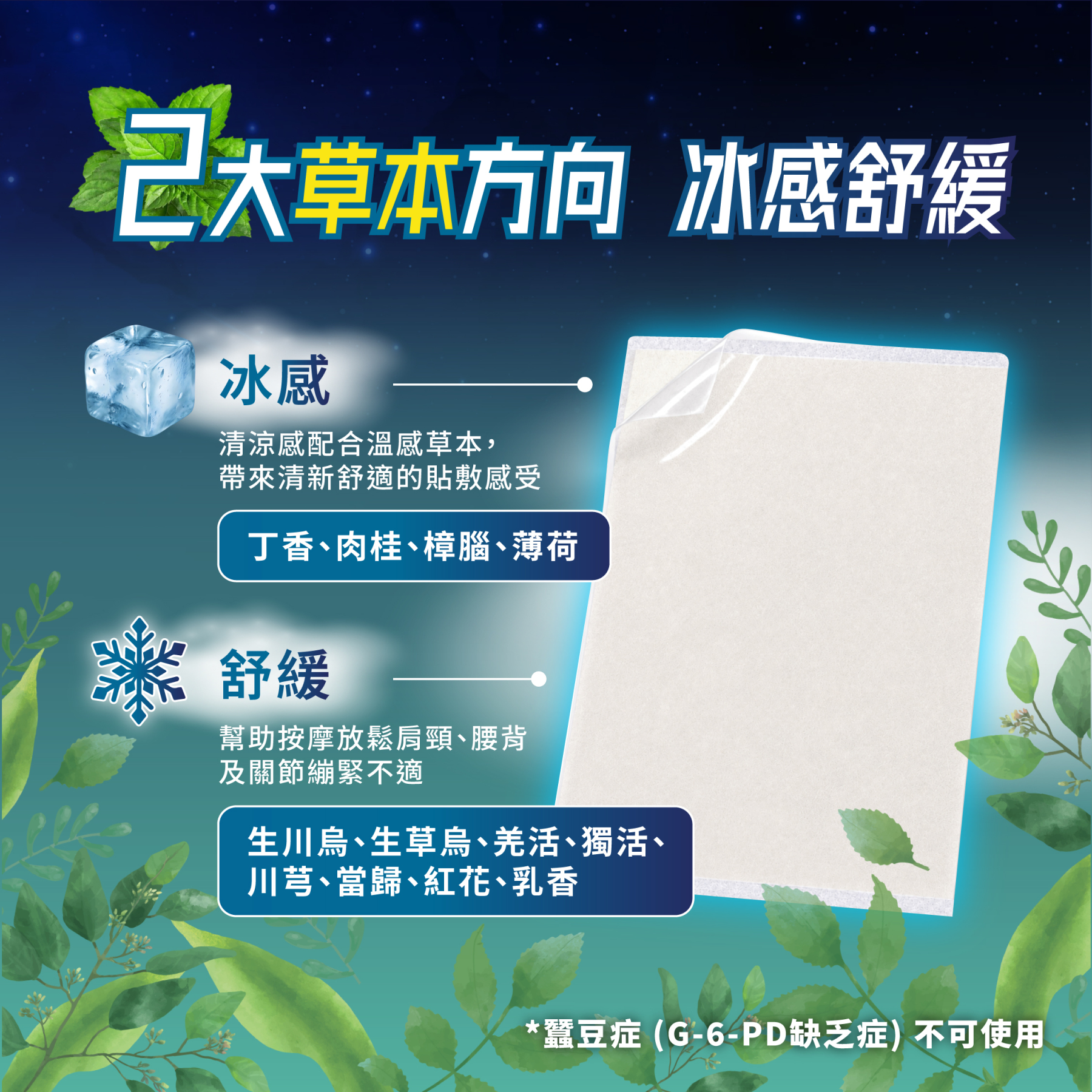 森源 - 冷感痛貼 10片｜冷貼｜冰敷｜草本冰感配方｜清涼舒適｜舒緩痛楚｜按摩｜抗炎｜運動及日常活動後適用