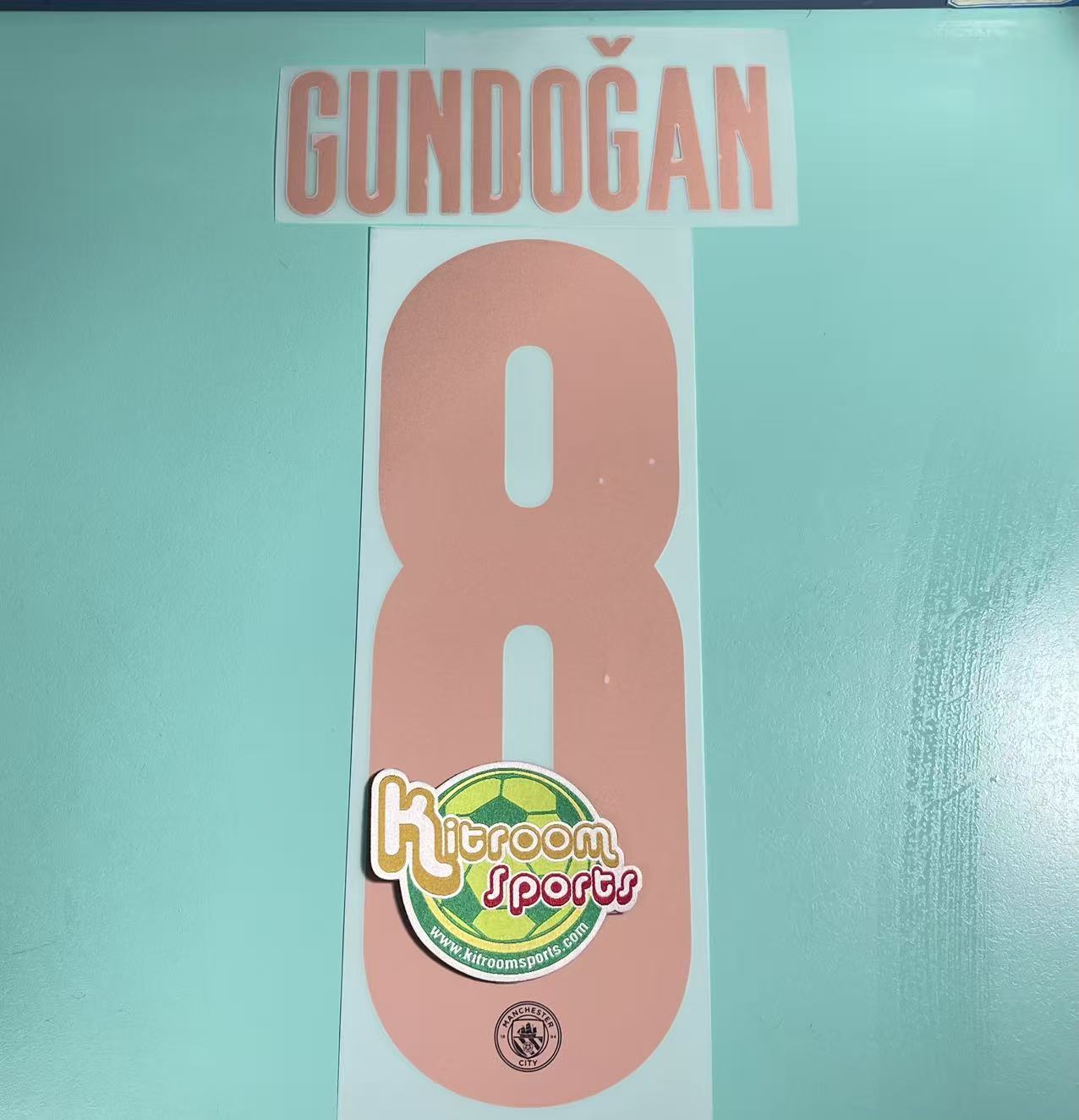 2020-21 Manchester City Away UCL Nameset #8 GUNDOGAN