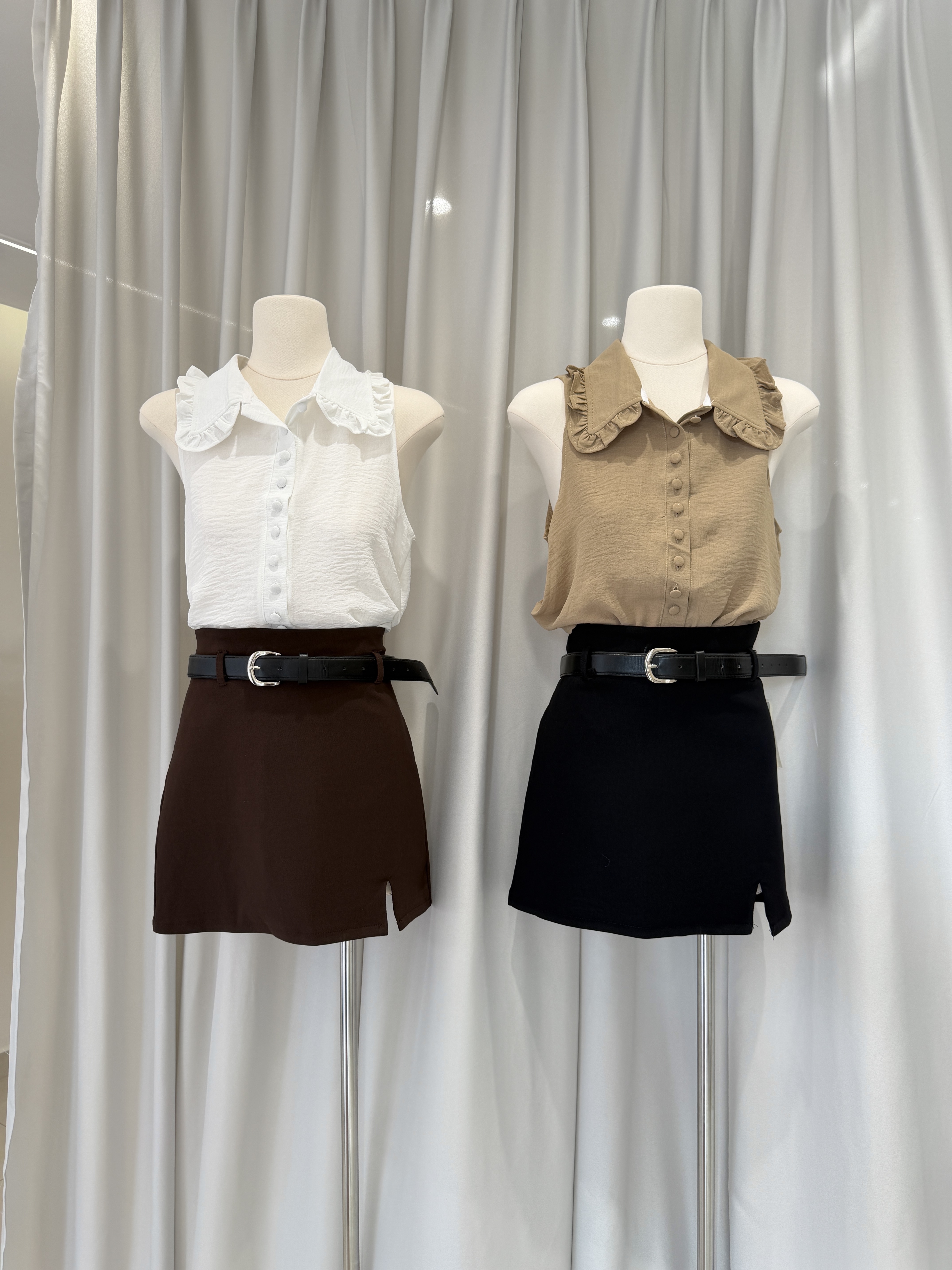 6641 爆款高腰西装短裙(送腰带)