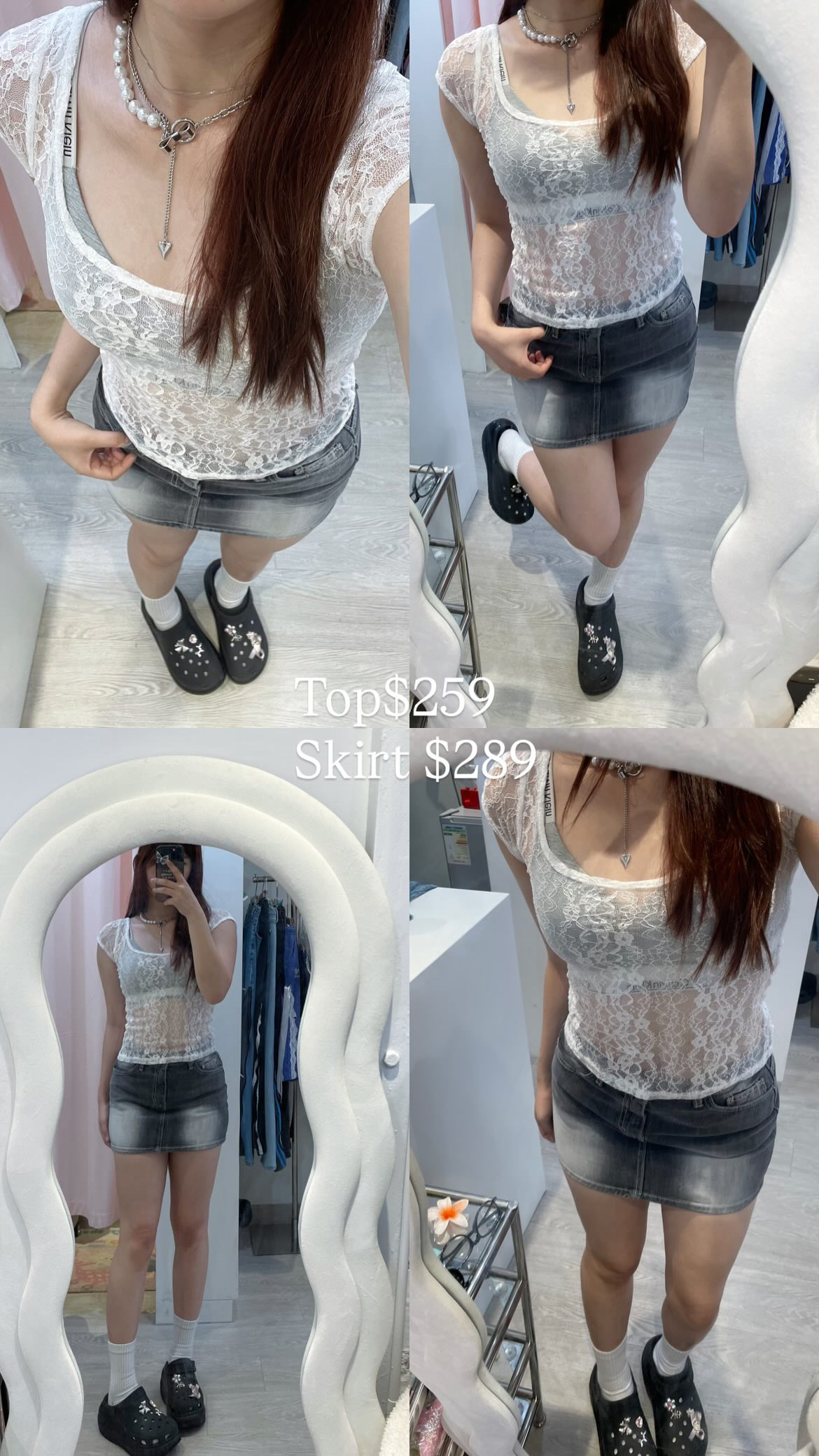 (8)韓國Lacy短袖正肩外撘上衣