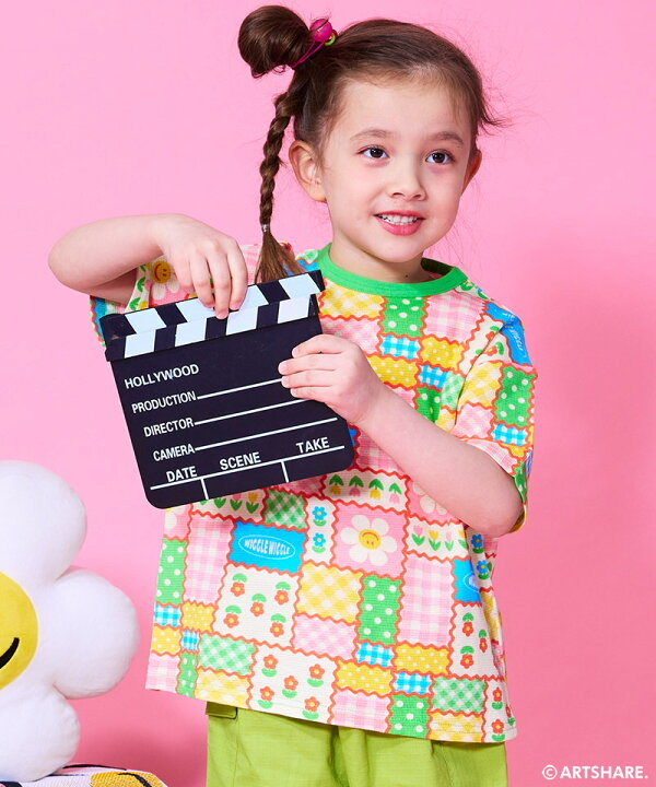 🇯🇵預訂 日本直送🇯🇵Markey’s x Wiggle Wiggle四色圖案滿印華夫格短袖T恤