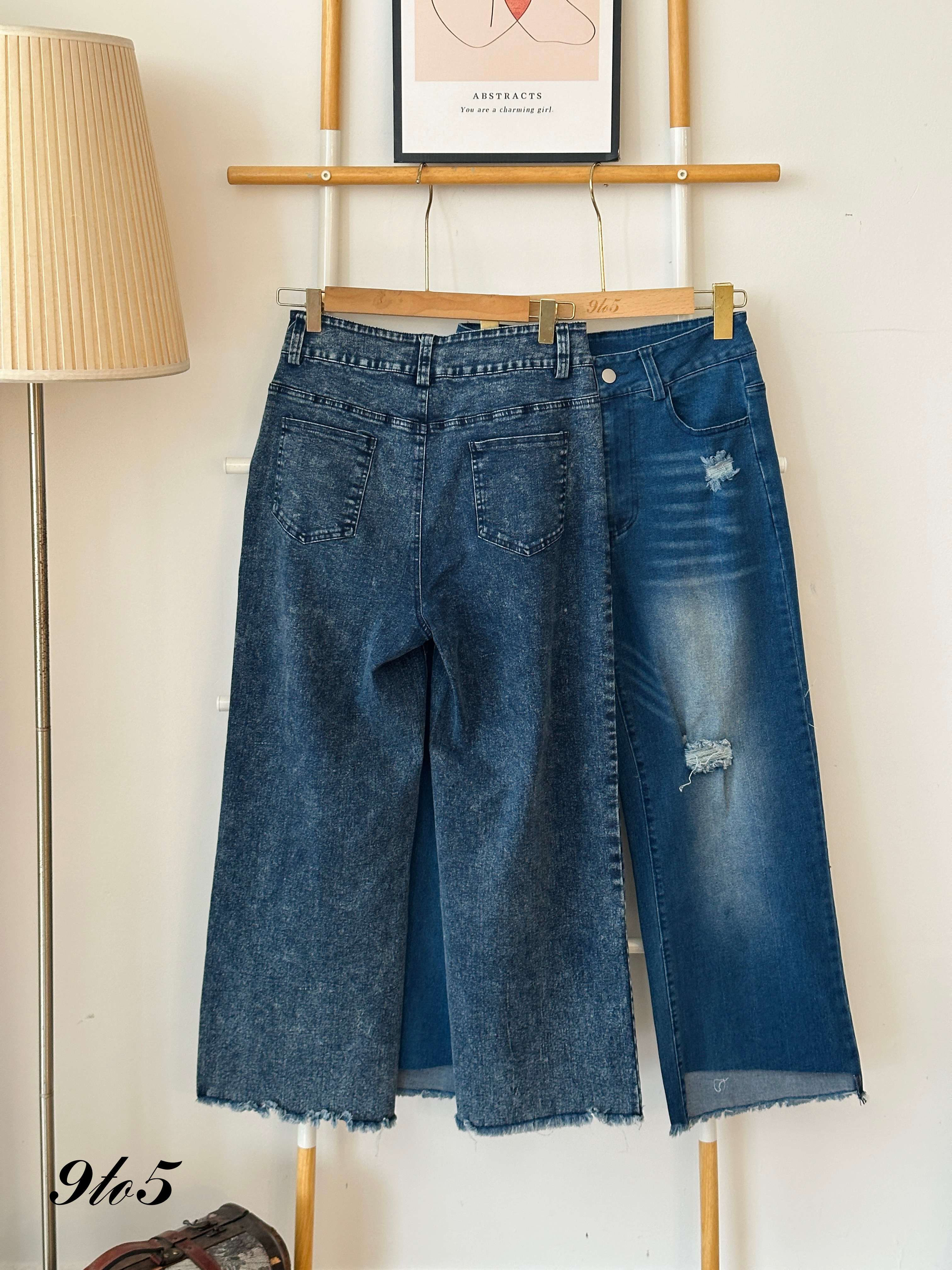 S1781 Denim Long Pants - Blue & Dark Blue