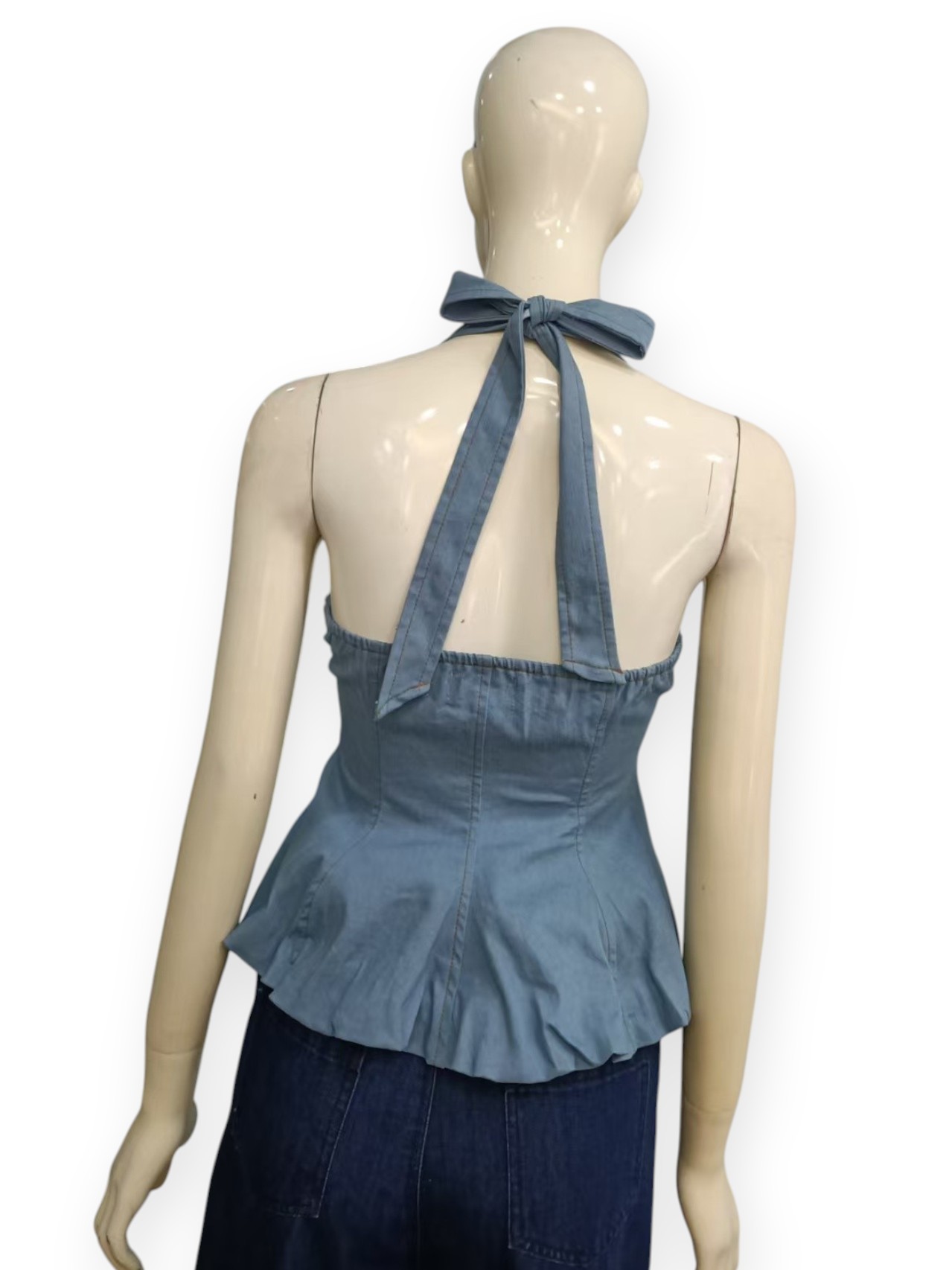 Faux Denim Halter Top M.250