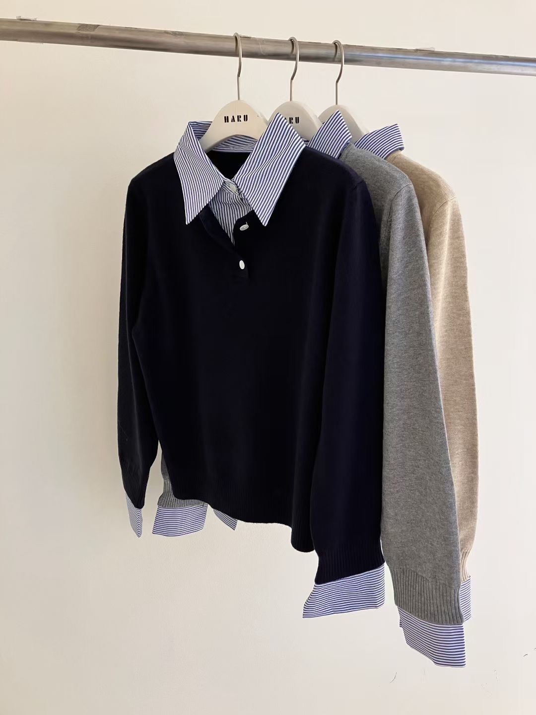 🇰🇷| SHIRT WITH KNIT TOP