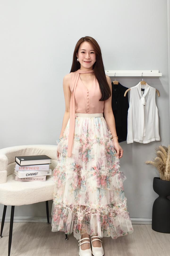 CB2696 Signature Scarf-Neck Blouse