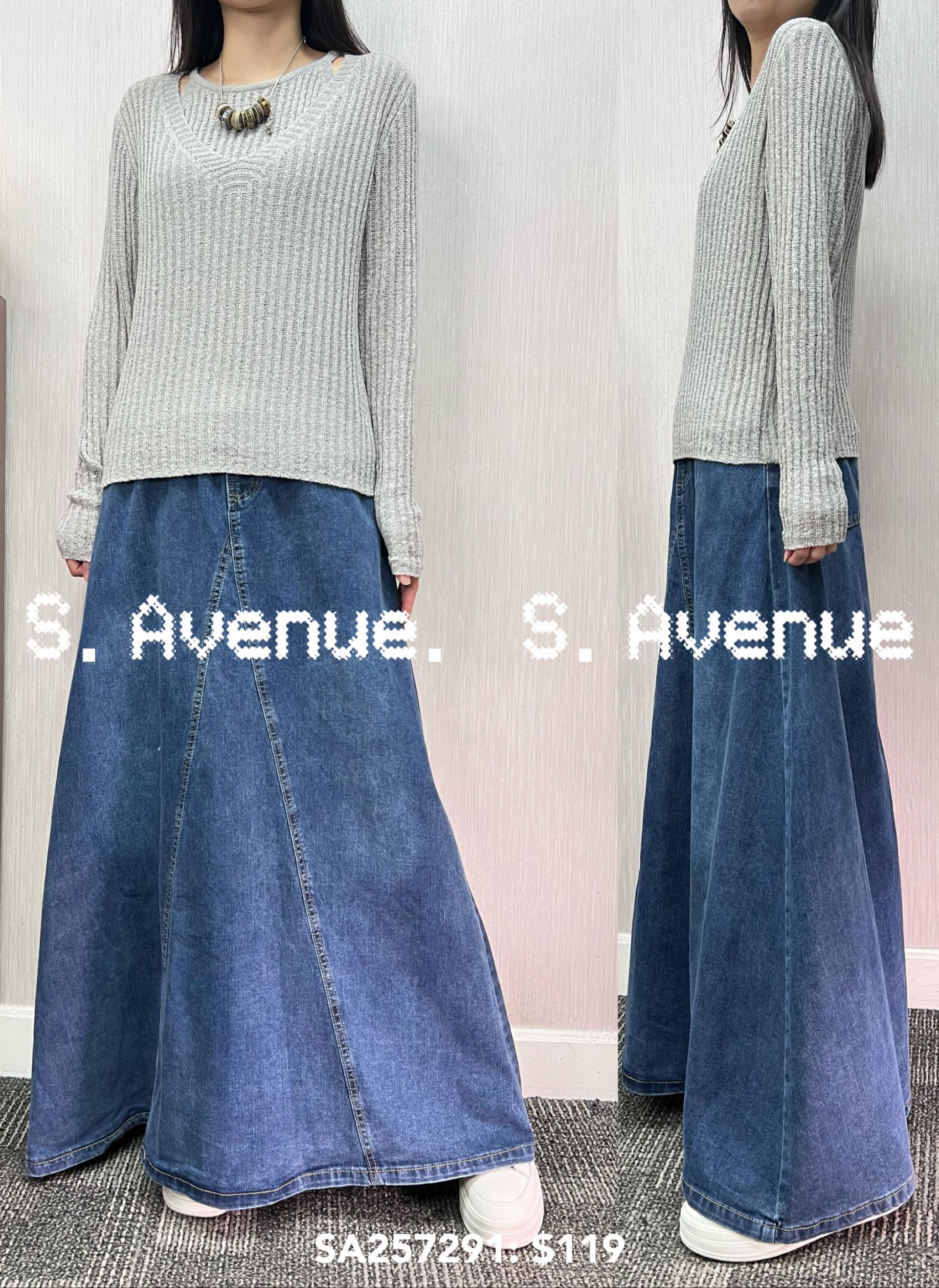 SA257291: 長袖假兩件入膊吊帶線top