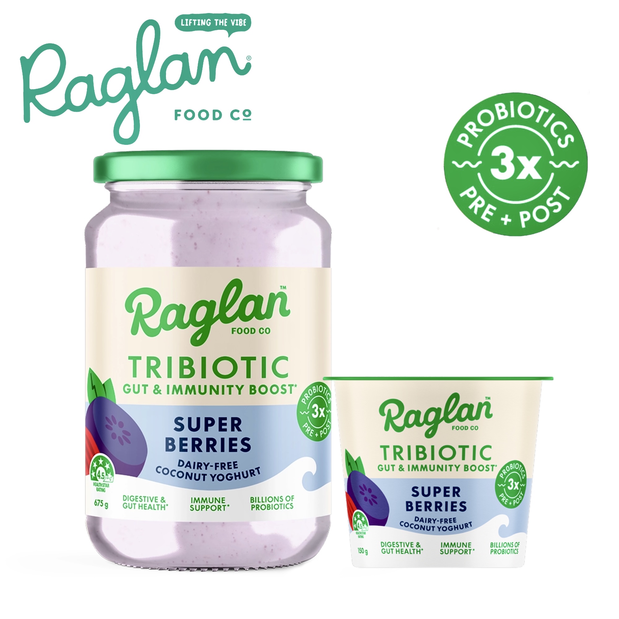 💧紐西蘭 超級莓果三生元椰子乳酪 New Zealand Raglan Super Berries Tribiotic Coconut Yoghurt