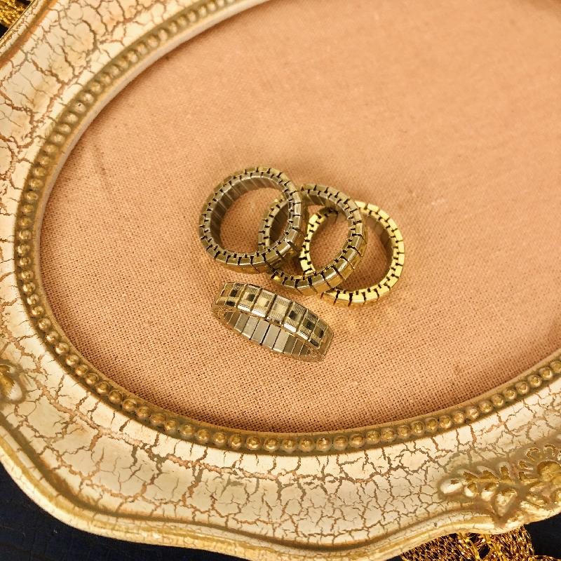 Vintage Light Gold Washed Style Extension Watch-Band Style Ring(MT480)