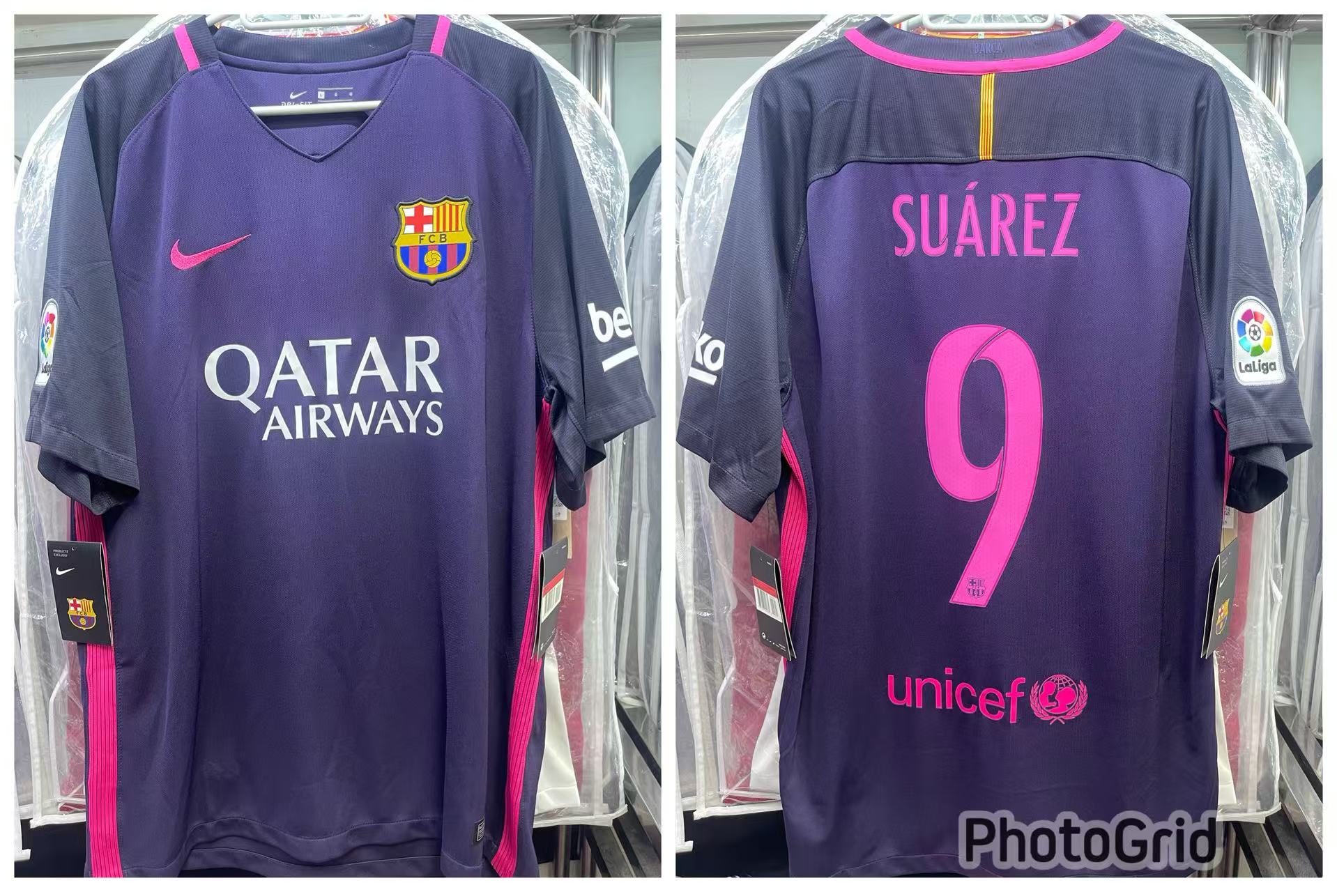 2016-17 Barcelona Away Shirt #9 SUAREZ Size L