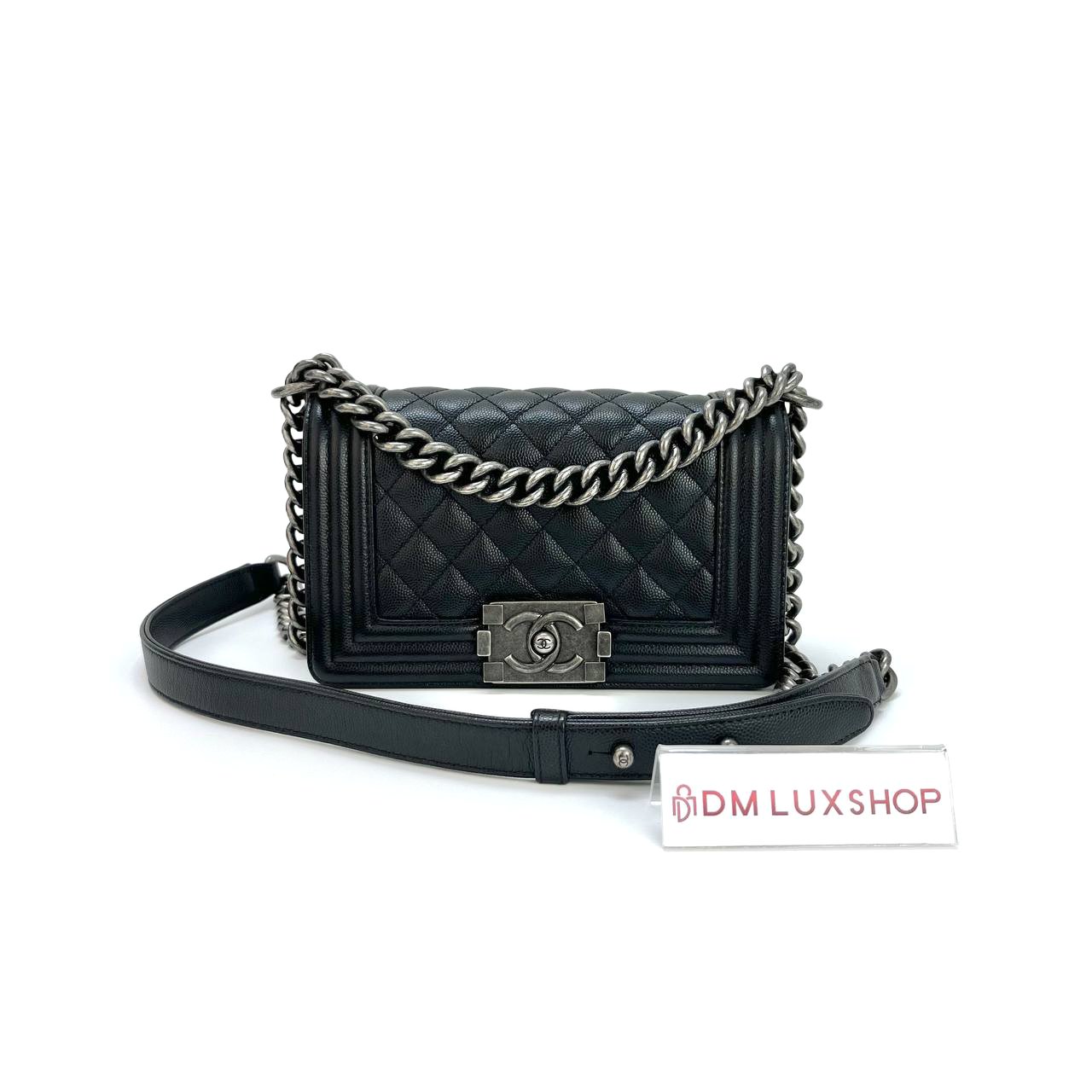 Chanel Black Caviar Boy Small SHW (Serial 26, Y: 2019)