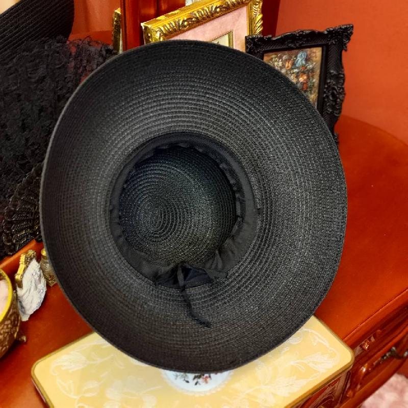 Hepburn Style Elegant Black Wide Brim Summer Hat(MT906)