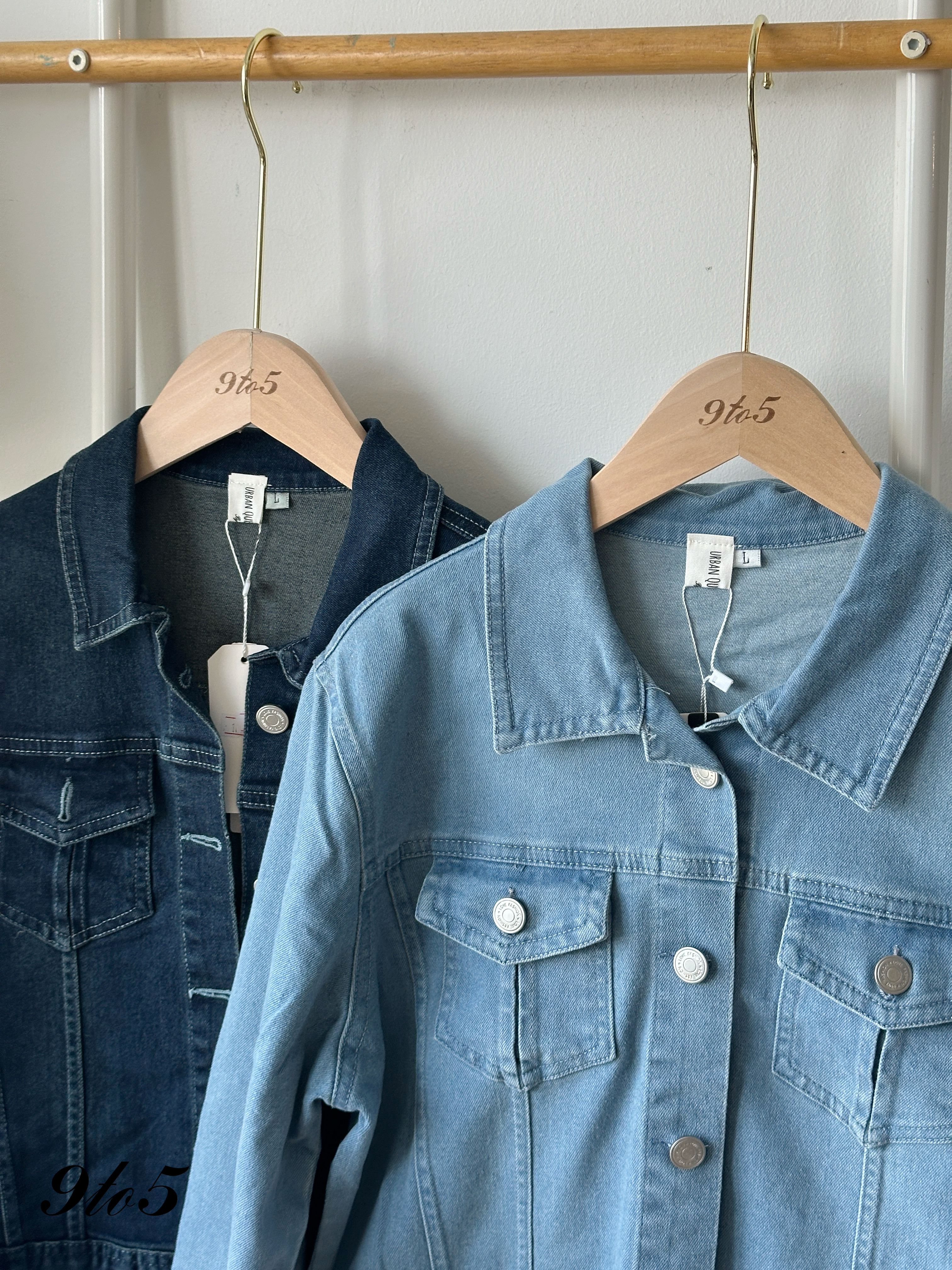 T4182 Vintage Denim Jacket - Dark Blue & Light Blue
