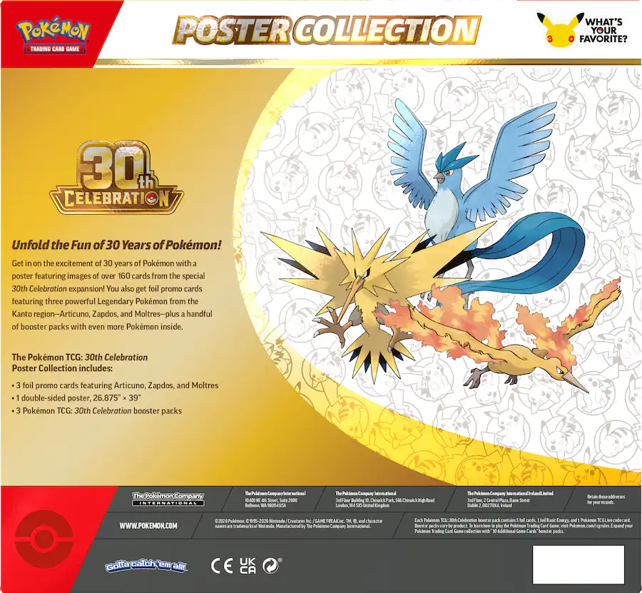 Pokémon 美版 TCG: 30th Celebration  Poster Collection