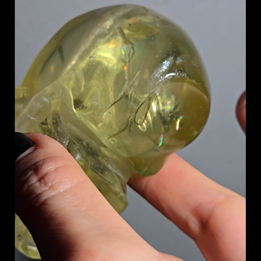 High-grade citrine skull with rainbows and saturation - C58