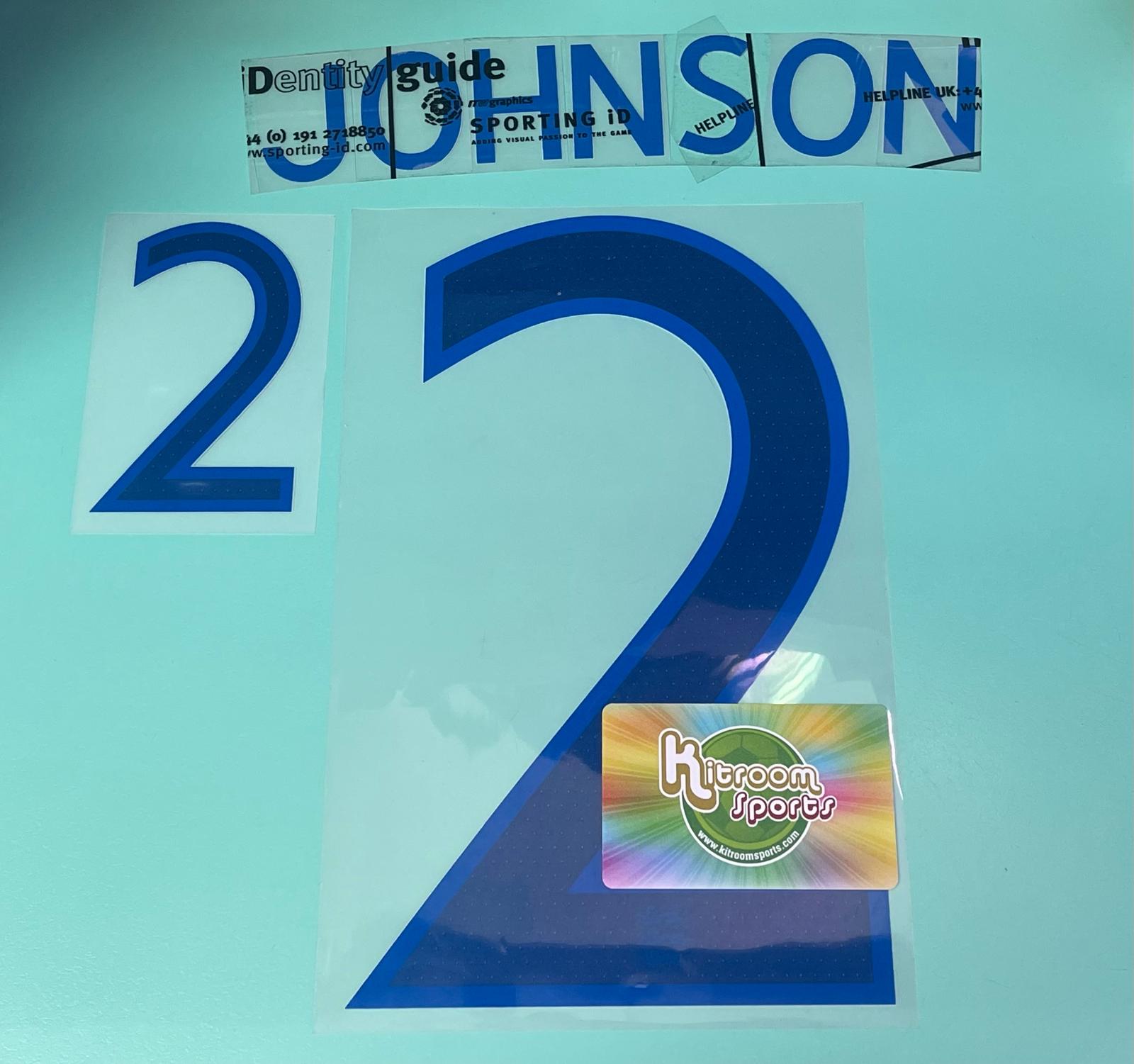 2010 England Away Nameset #2 JOHNSON