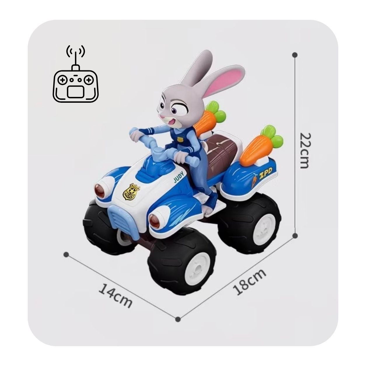 Disney Zootopia 優獸大都會 Judy 朱迪特技四驅山地遙控車 2.4GHz 兒童玩具