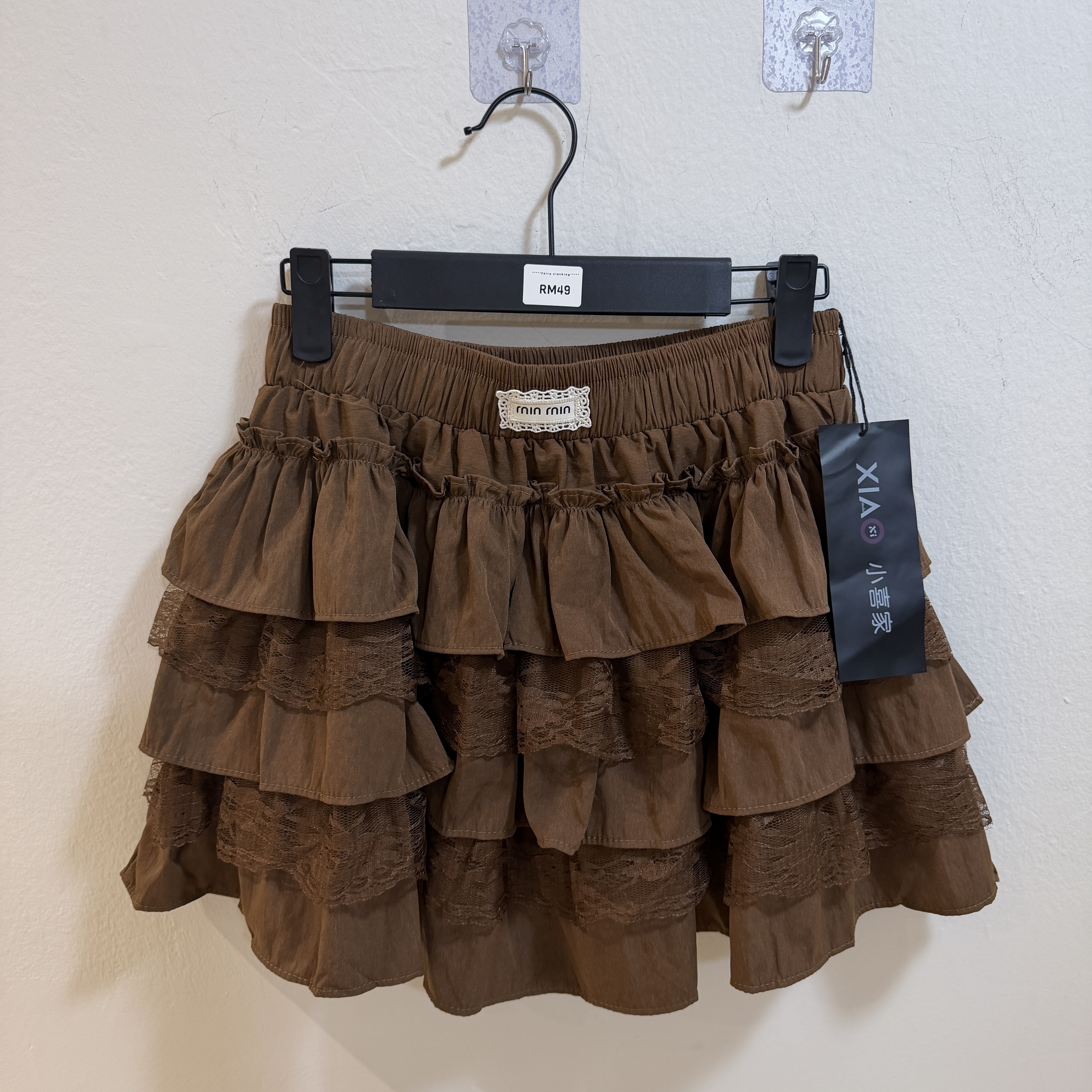 荷葉邊多層迷你裙