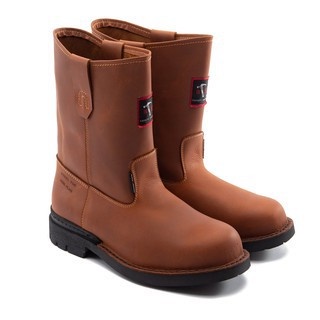 Black Hammer Men Safety High Cut With Slip On BH 4755 Steel Toe WHISKY BROWN MAROON Kasut Keselamatan