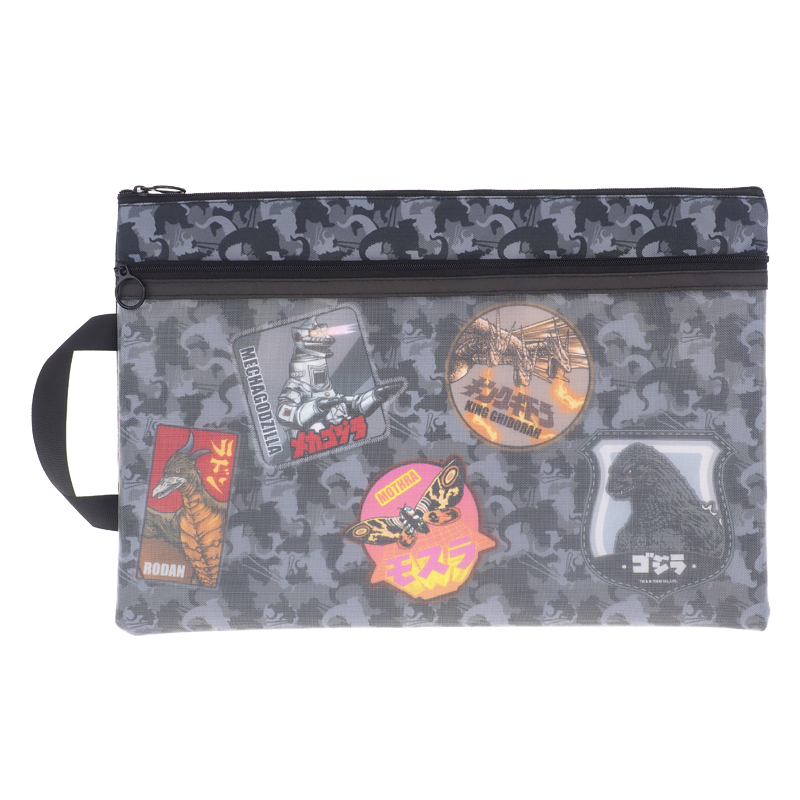 Godzilla F4 Double Zipper Fabric Document Bag 雙拉鍊布文件袋連手挽