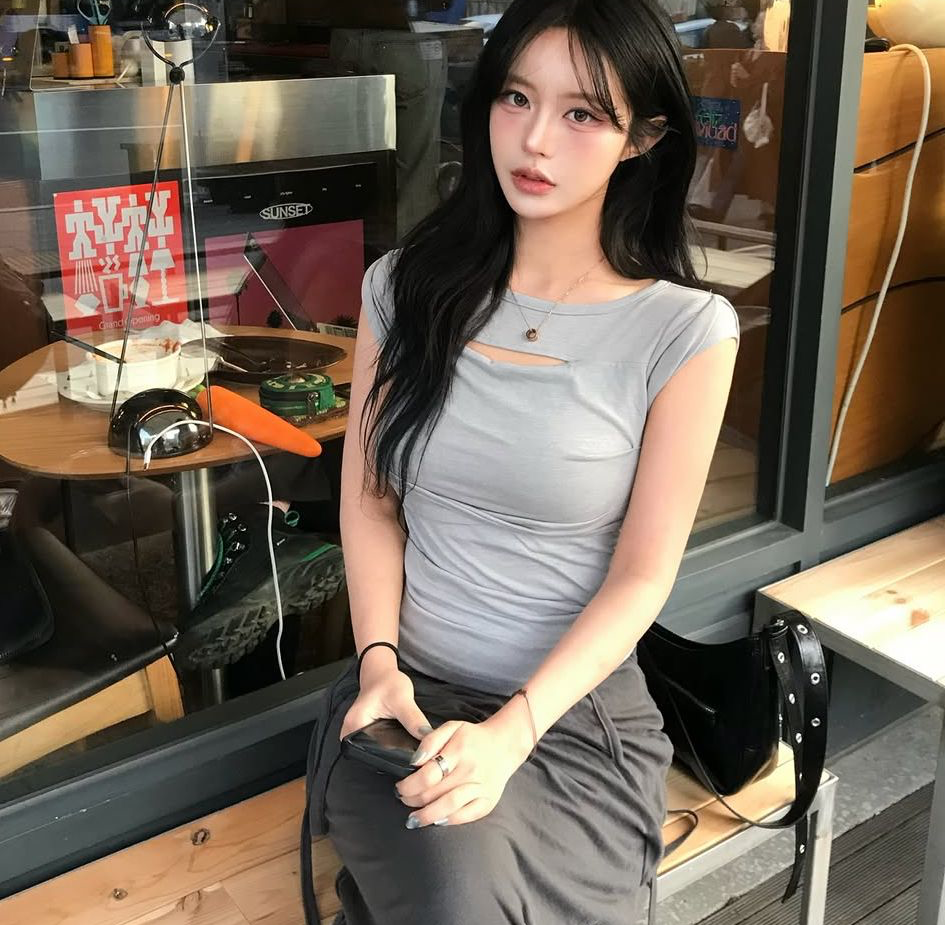 🇰🇷訂購｜FLARE UP 26SS｜Asymmetrical Draped Roll-Up T-Shirt 4色  