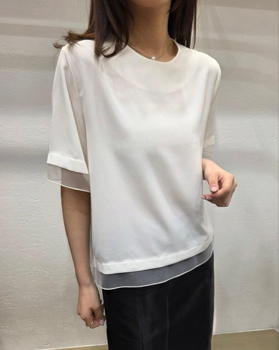 紗邊淨色Top