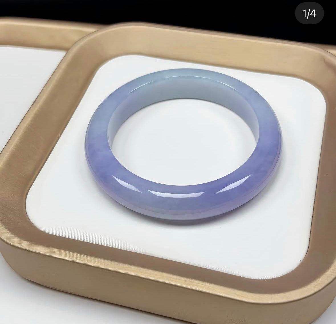 55.5mm 濃紫翡翠福鐲（附送香港鑑定證書）