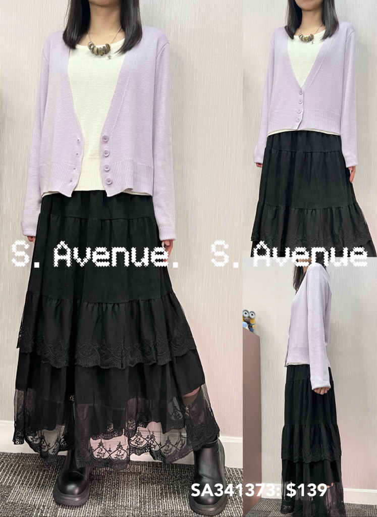 SA341373: 長袖前有鈕假兩件線top