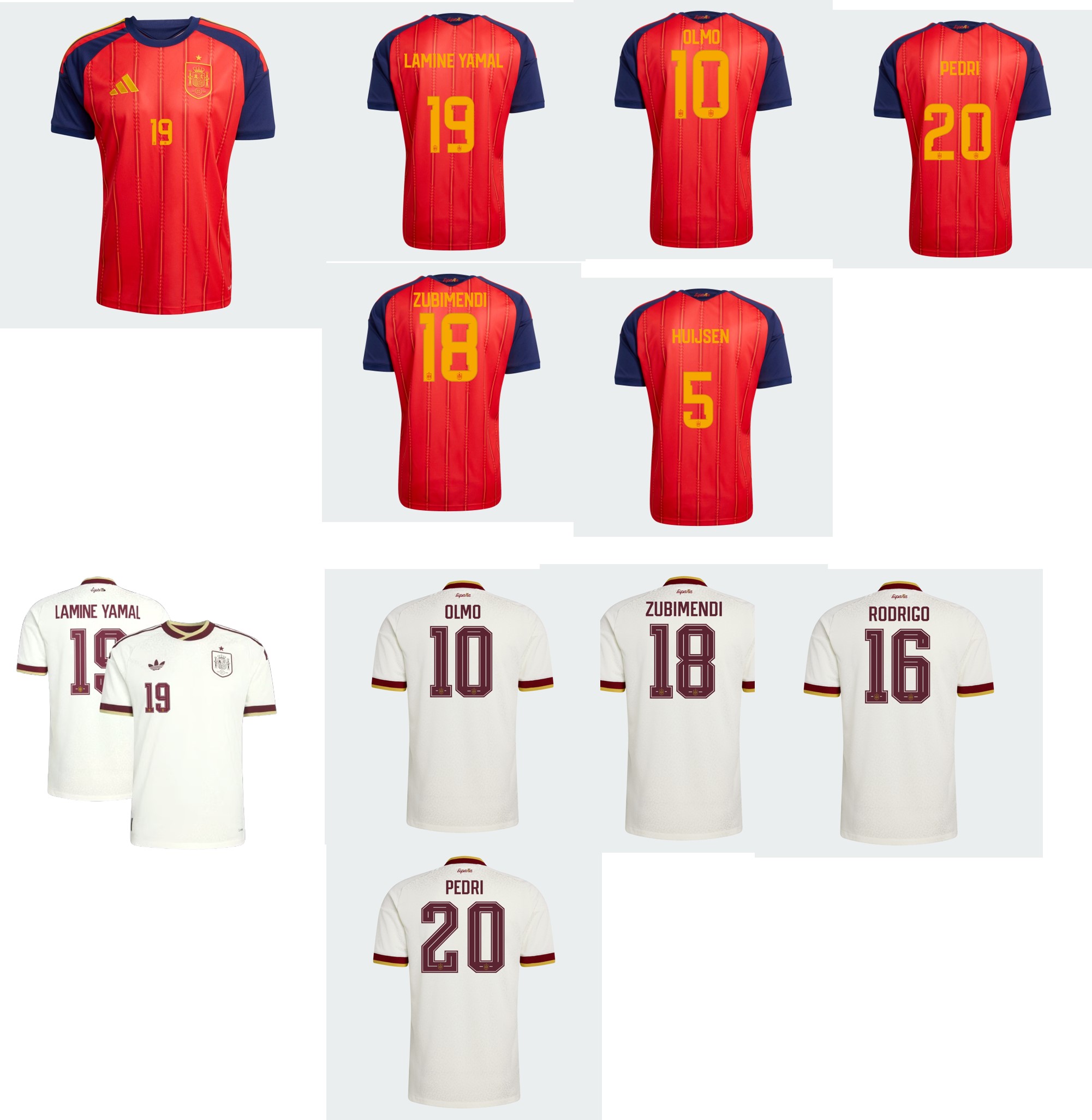 Spain 西班牙 2025-26 主場/作客球衣印字 (內有多選)