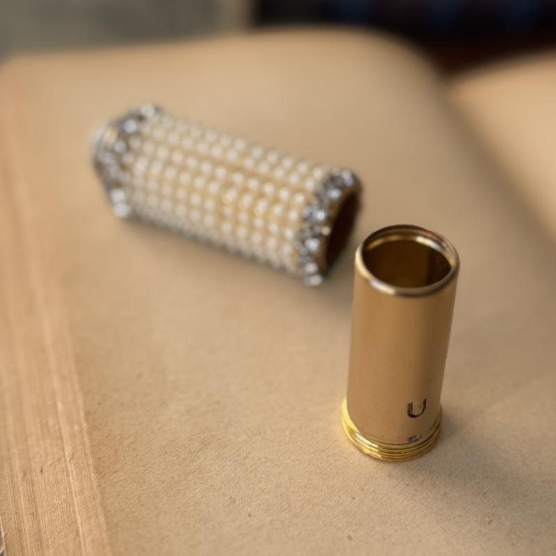 Rare! Vintage C.a. 1950s Peal Clustered and Bejewelled Lipstick Tube(MT2220)