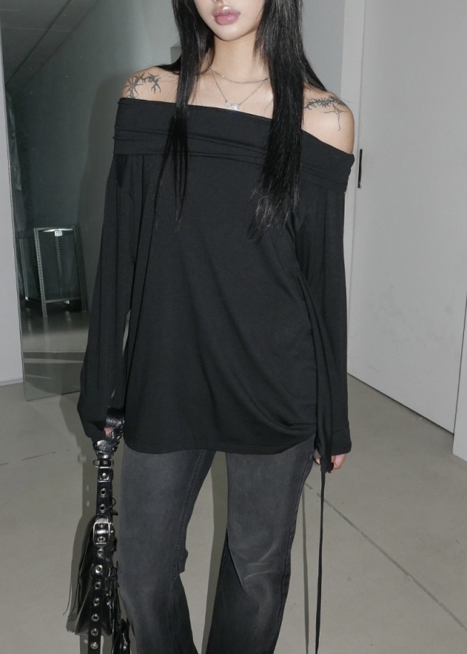 Off Shoulder Tie-Waist Long Sleeve