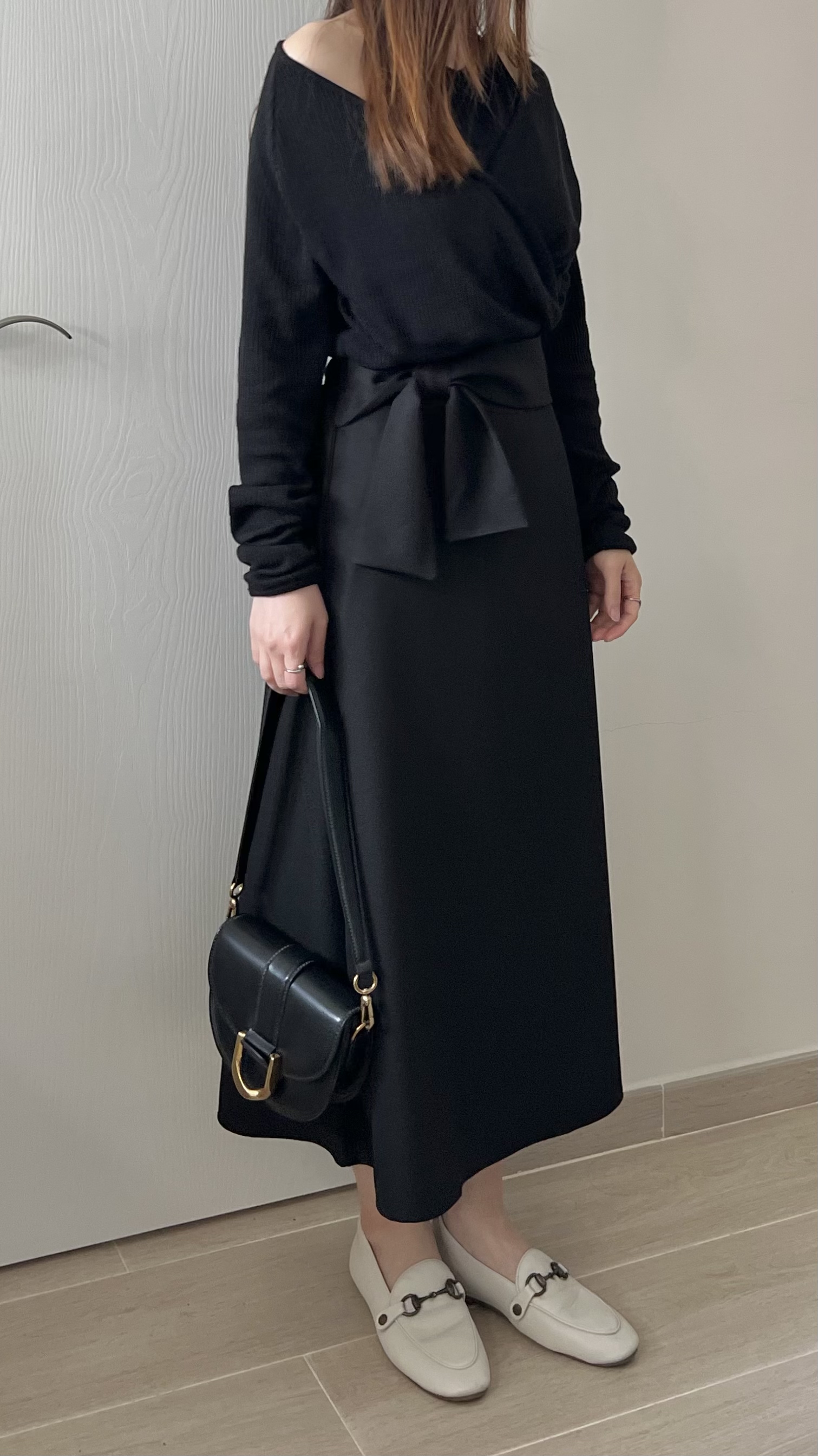 高貴優雅蝴蝶結長裙 修飾肚腩 