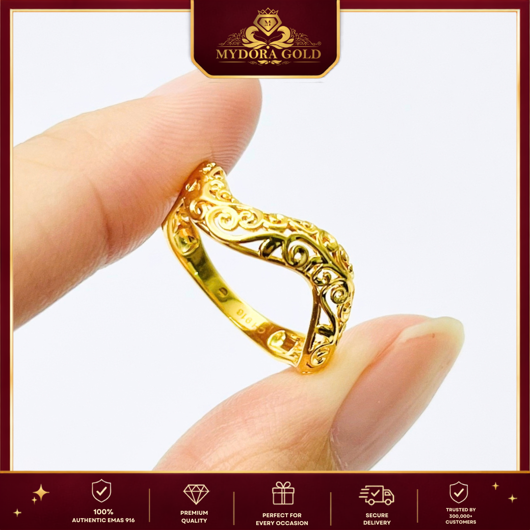 MYDORA Cincin Wave Corak Jawa (5G) l EMAS 916/22K