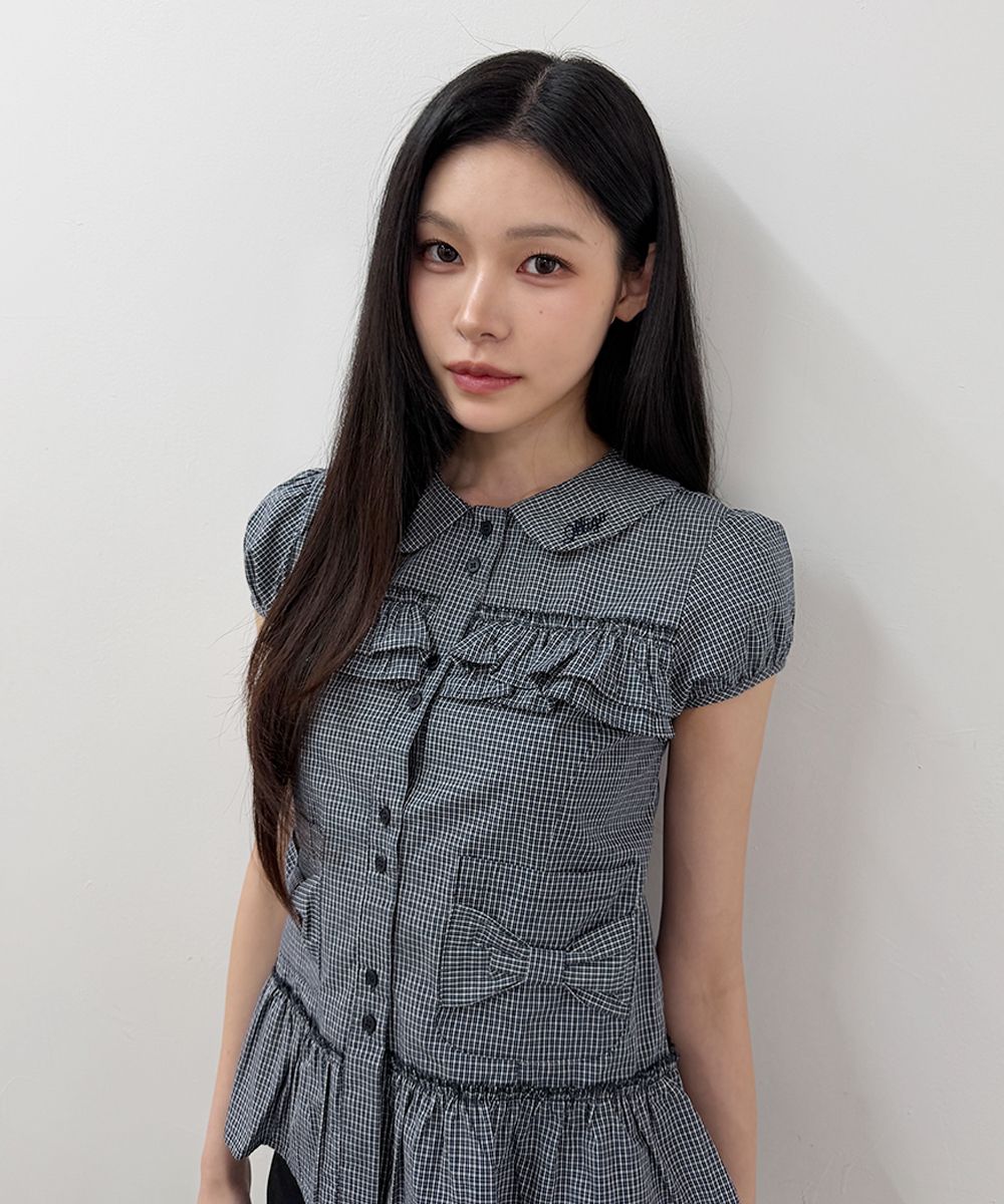 🇰🇷訂購｜ILLIGO 26SS｜Bow Pocket Ruffle Blouse 4色 