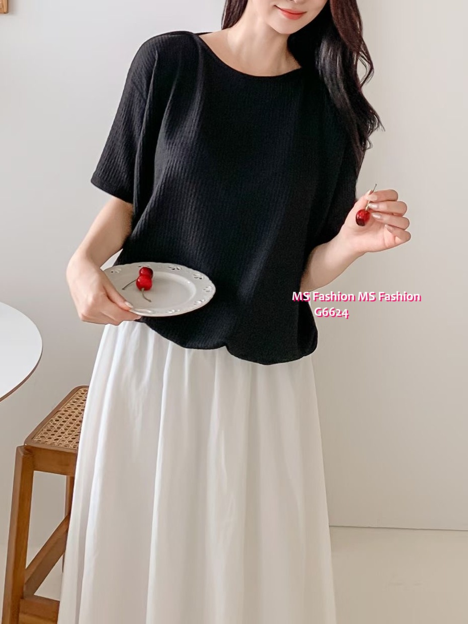 G6624 淨色暗紋top