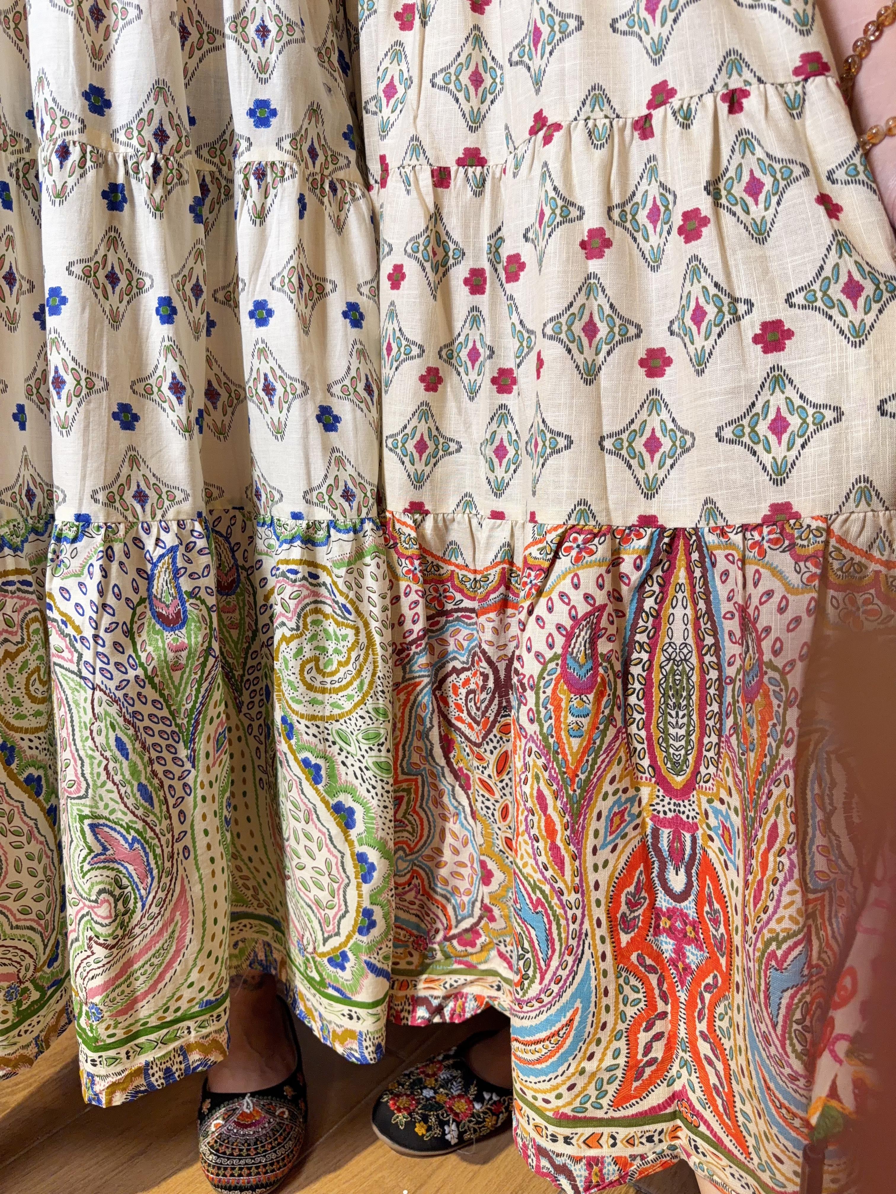 Orange 3-layer Paisley Soso Sleeveless OP #1137