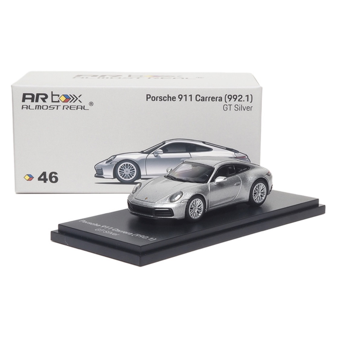(預訂 Pre Order) AR Box （641004001） Almost Real 1/64 Porsche 911 Carrera（992.1）GT銀