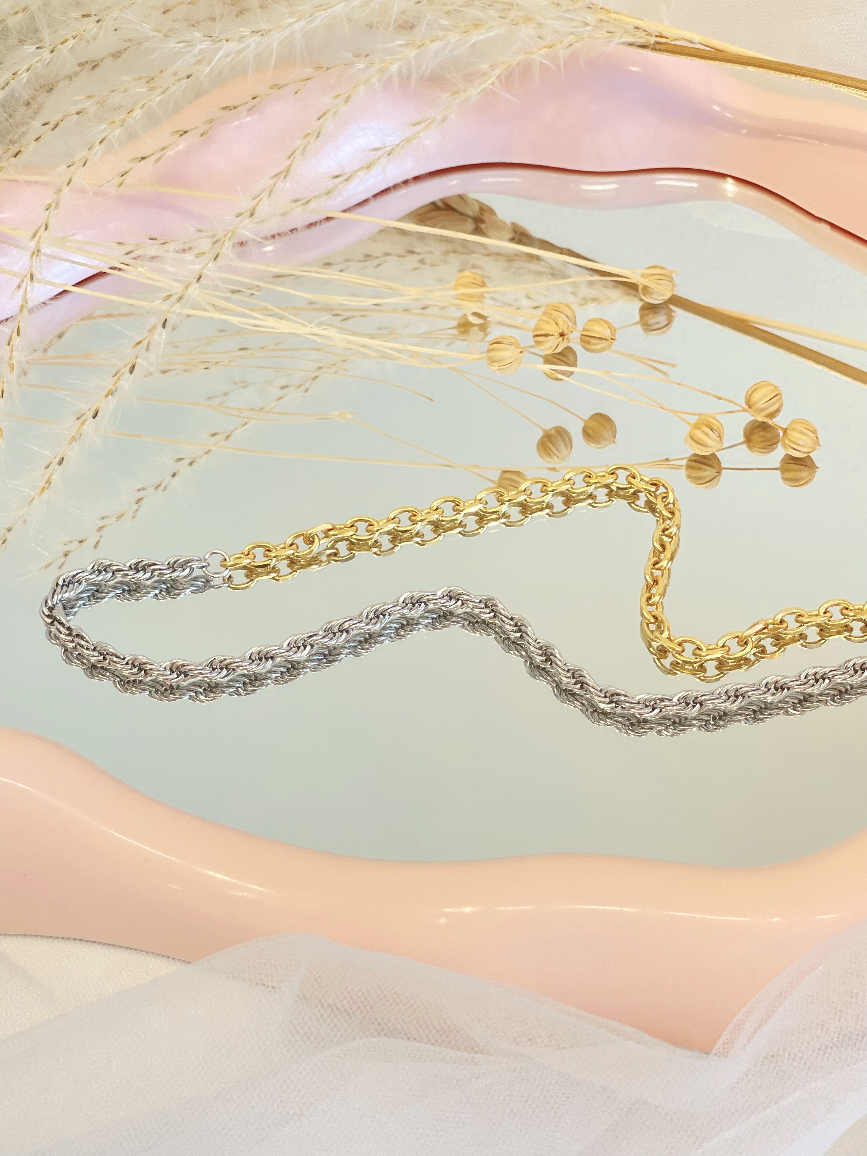 辣妹甜酷OT扣钛钢项链