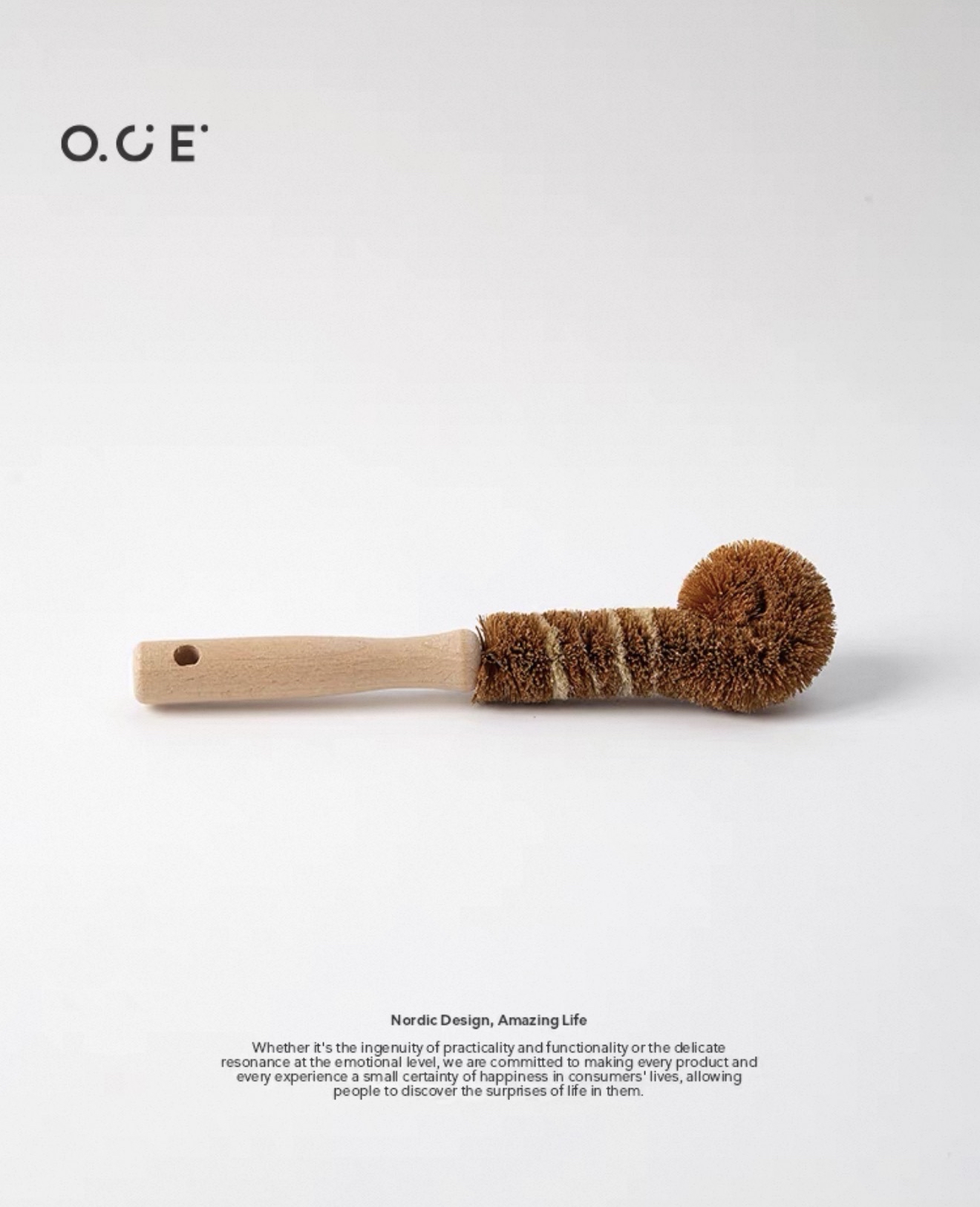 Beech Wood Coconut Fiber Cup Brush
