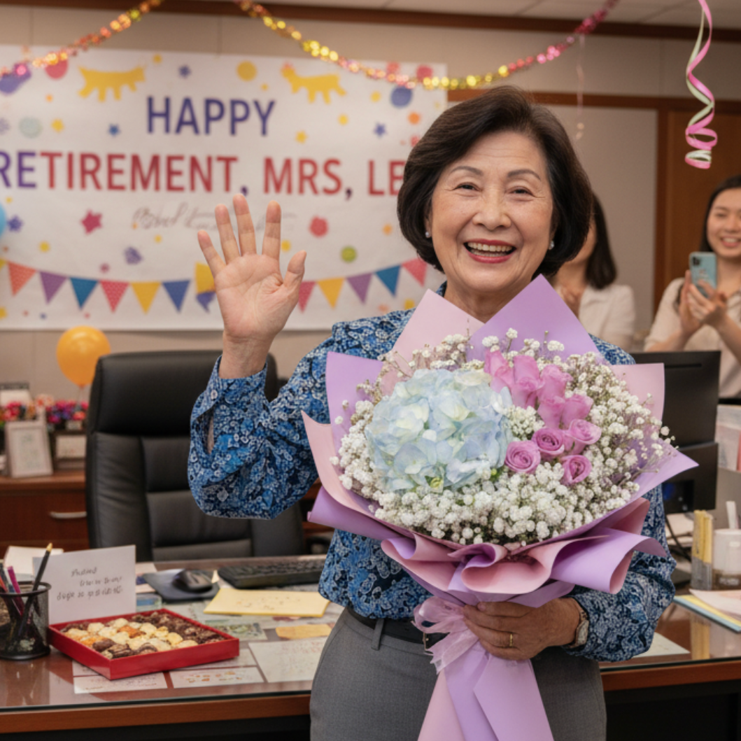 👉🏻鮮👈🏻 淺藍繡球丨紫玫瑰11枝丨生日花束 丨榮休花束丨紀念日花束丨洗禮花束丨女士花束丨annual dinner 花束丨夢幻花束