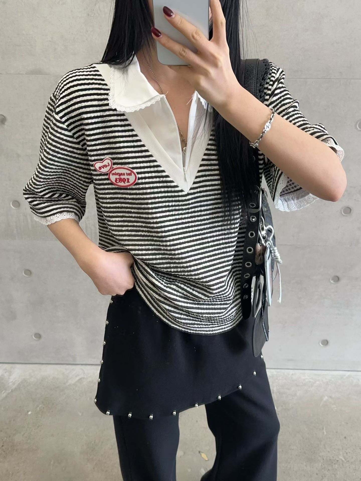 Bora 橫間假2件有領上衣