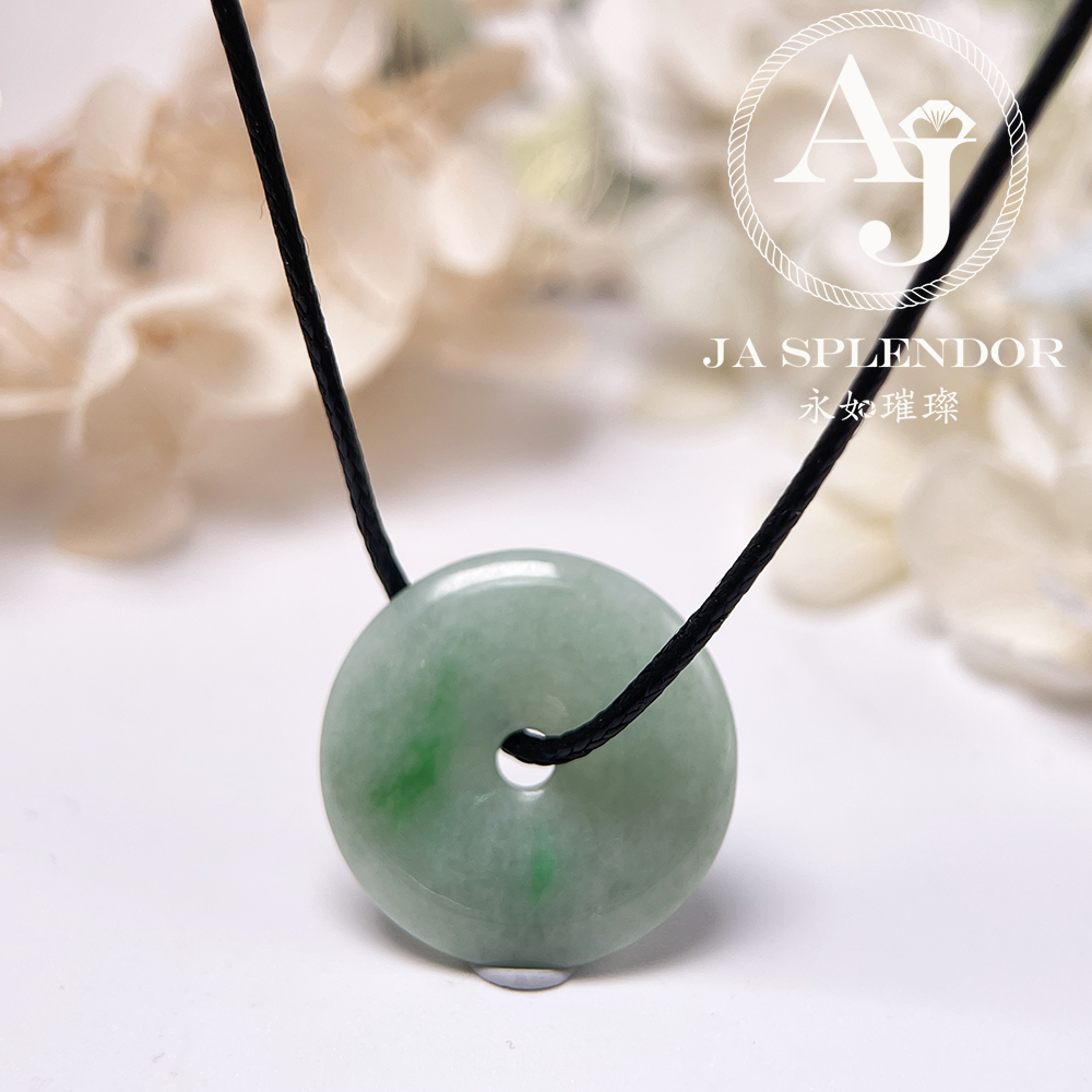 JN-3124 天然翡翠A玉 果綠平安扣