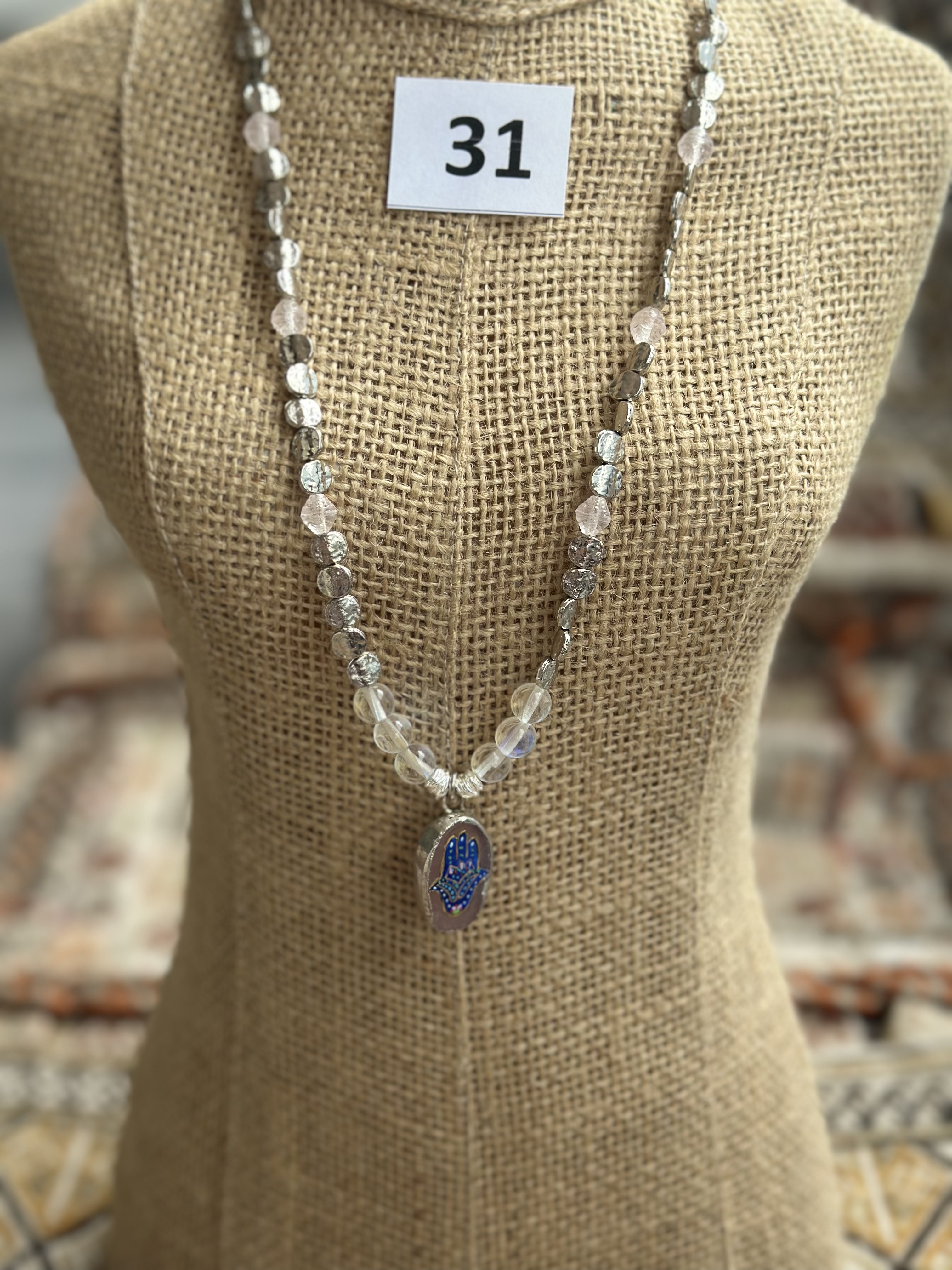 銀色天然水晶手繪