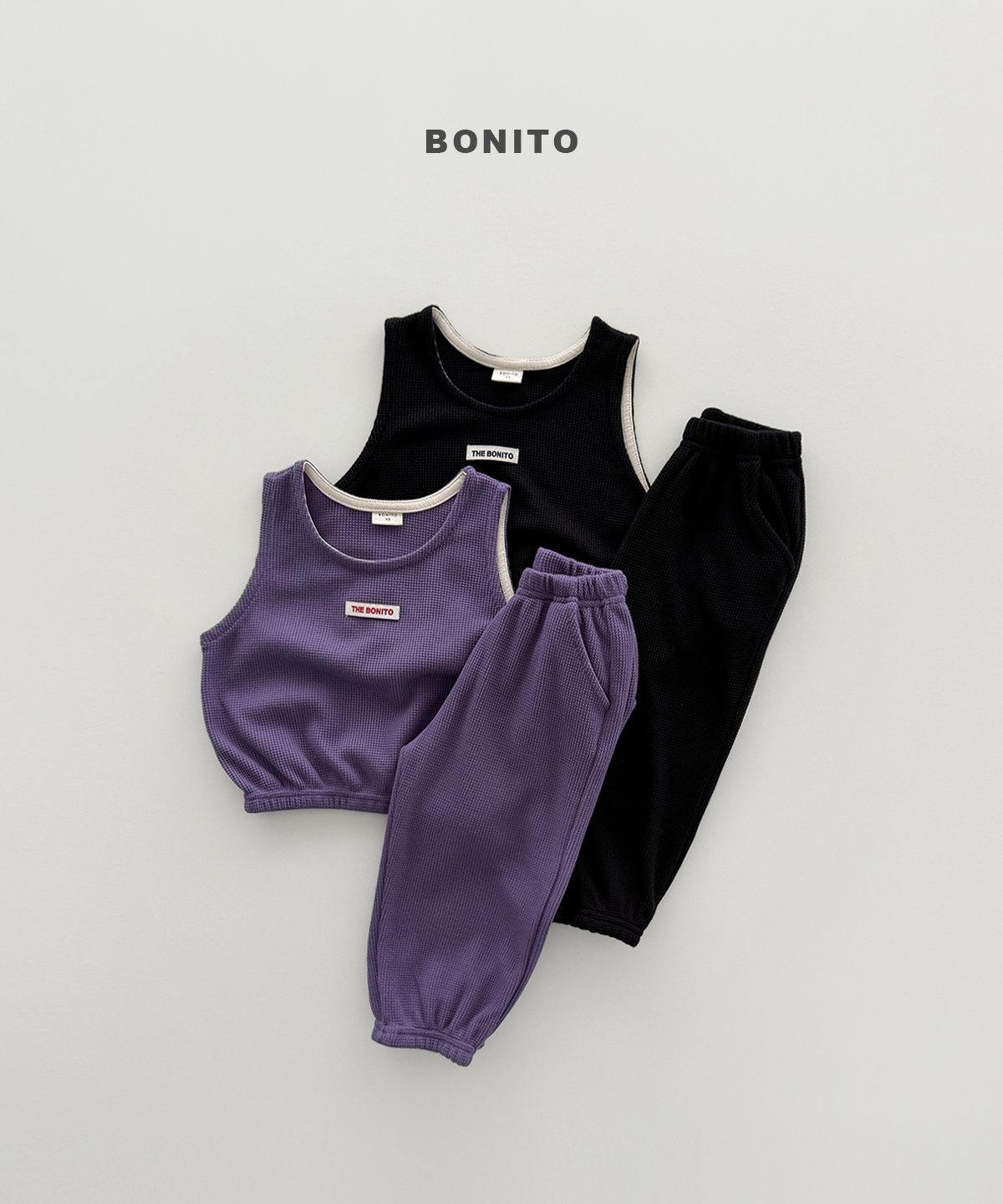 Bonito | Mini waffle vest set