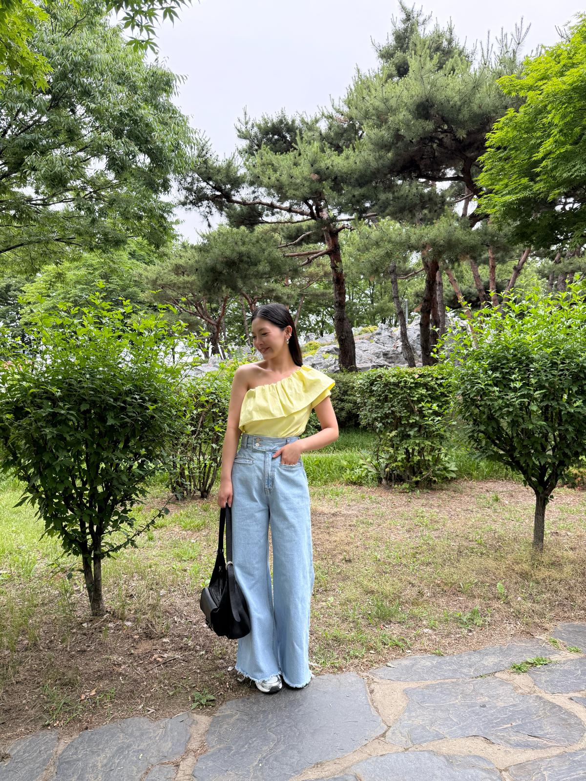M03 恤衫拼棉兩著ruffle Top