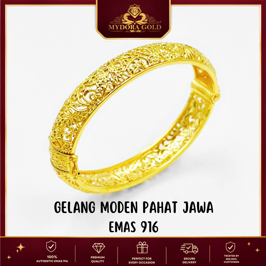 MYDORA Gelang Moden Pahat Jawa l EMAS 916/22K