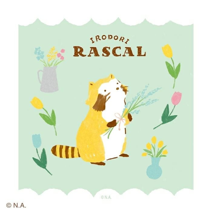 現貨｜IRODORI RASCAL 小浣熊 日本製 便條紙 Memo Notepad (花 LM393)