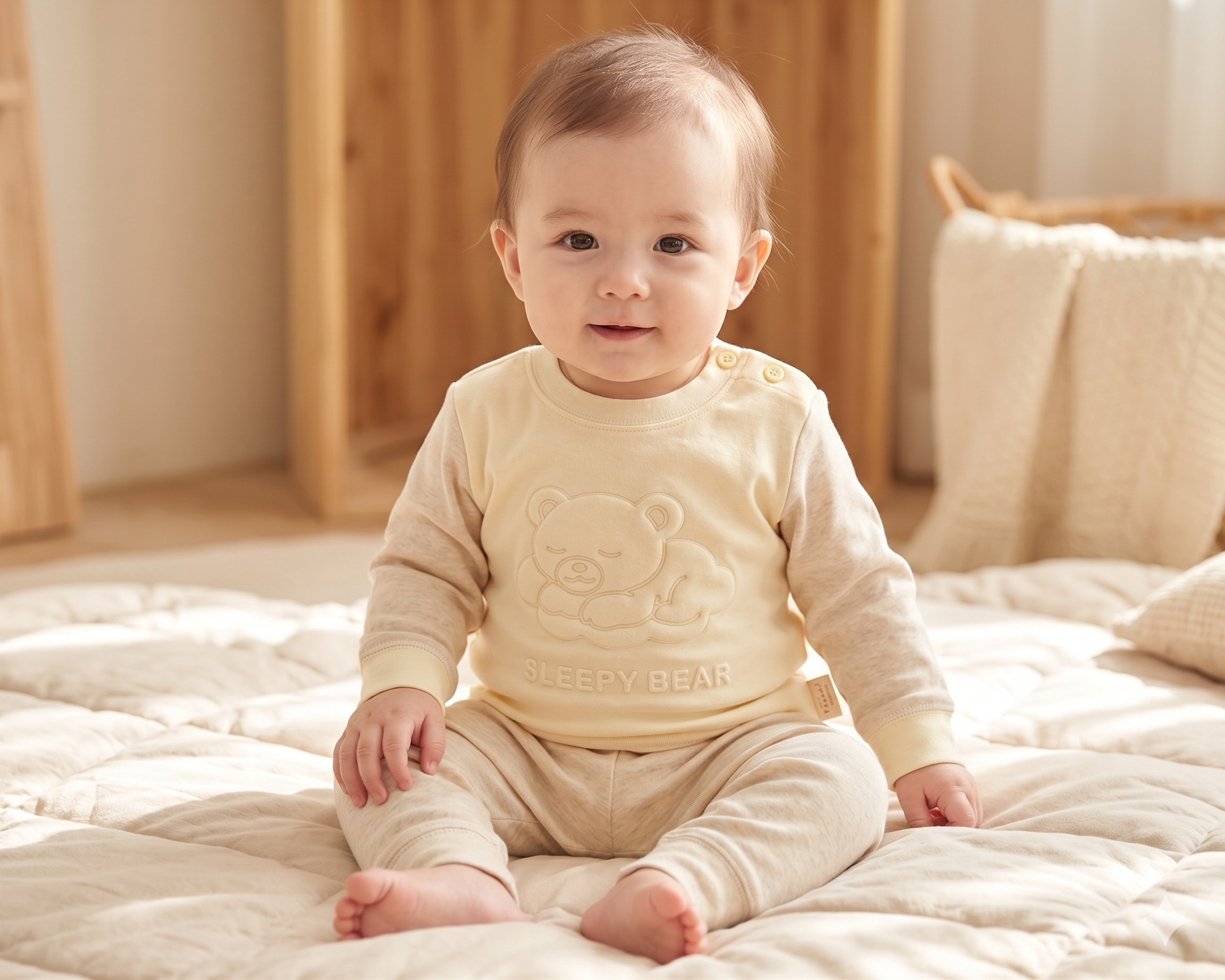 Organic Cotton Long Sleeve Long Pant Pyjamas (Sleepy Bear)