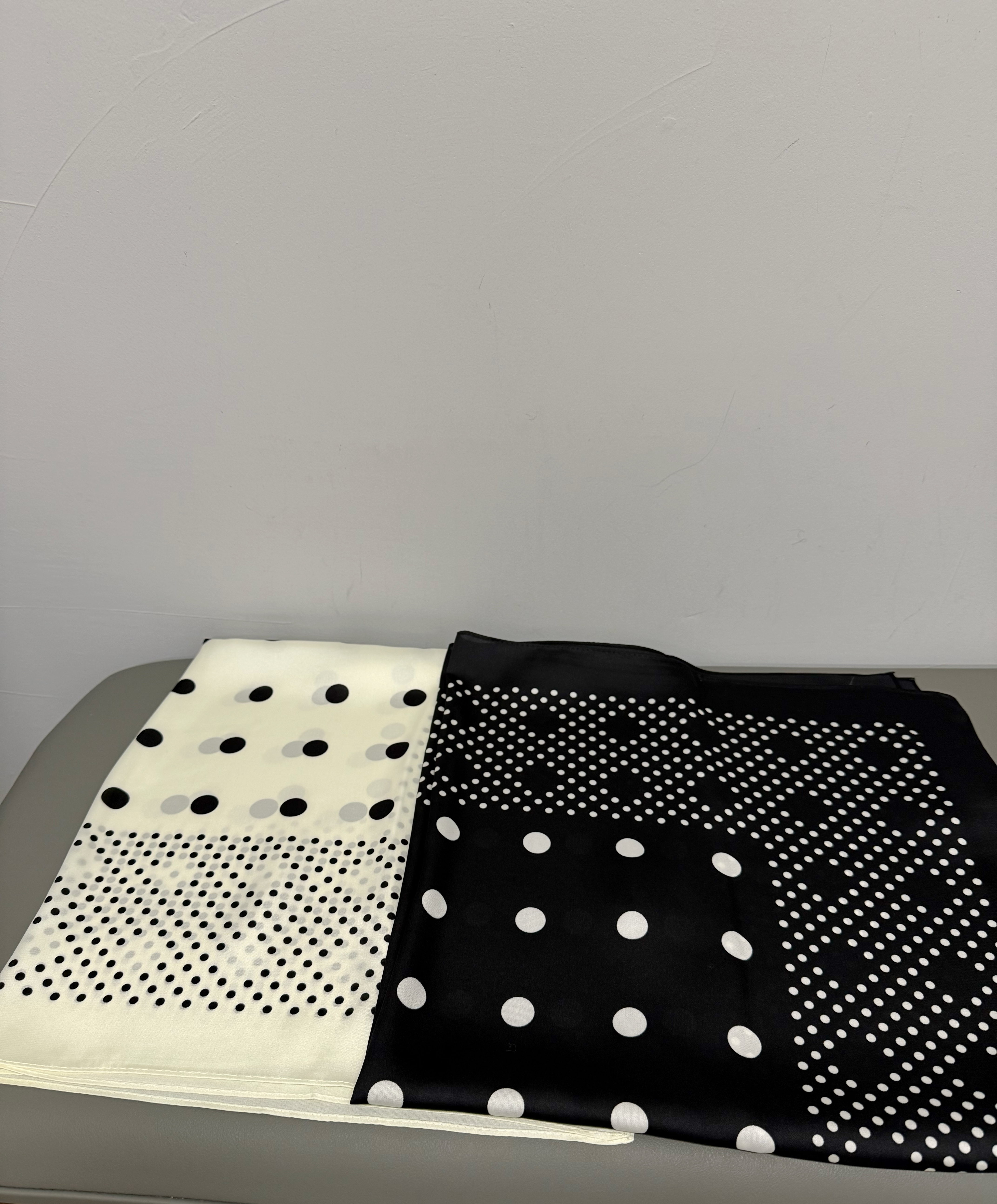 Polka dot silk scarf #sf04