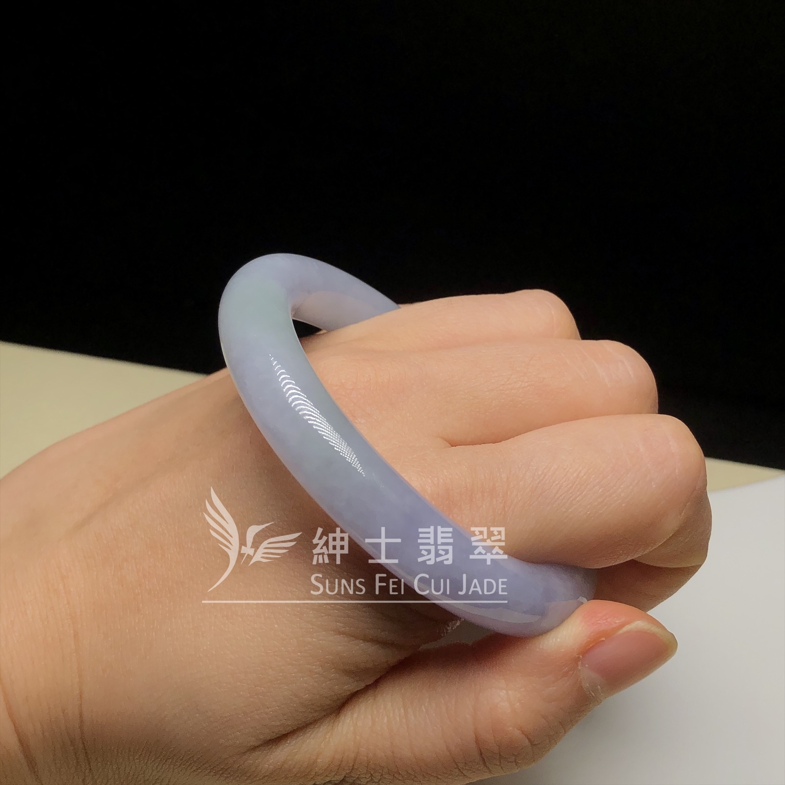 會卡水翻沙茄紫春彩圓鐲52.2mm  C06151