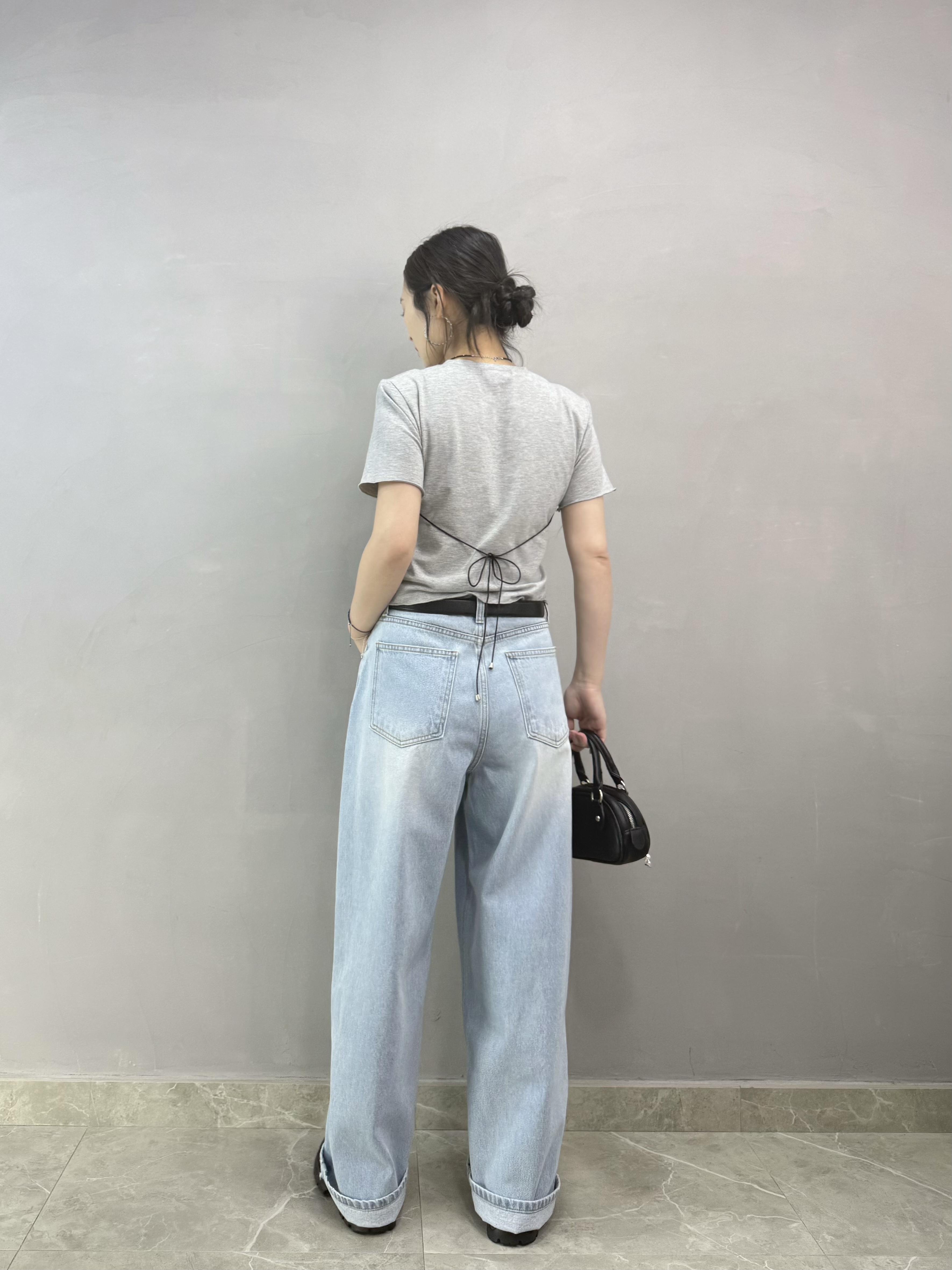 C13 假兩件Lace棉Tee